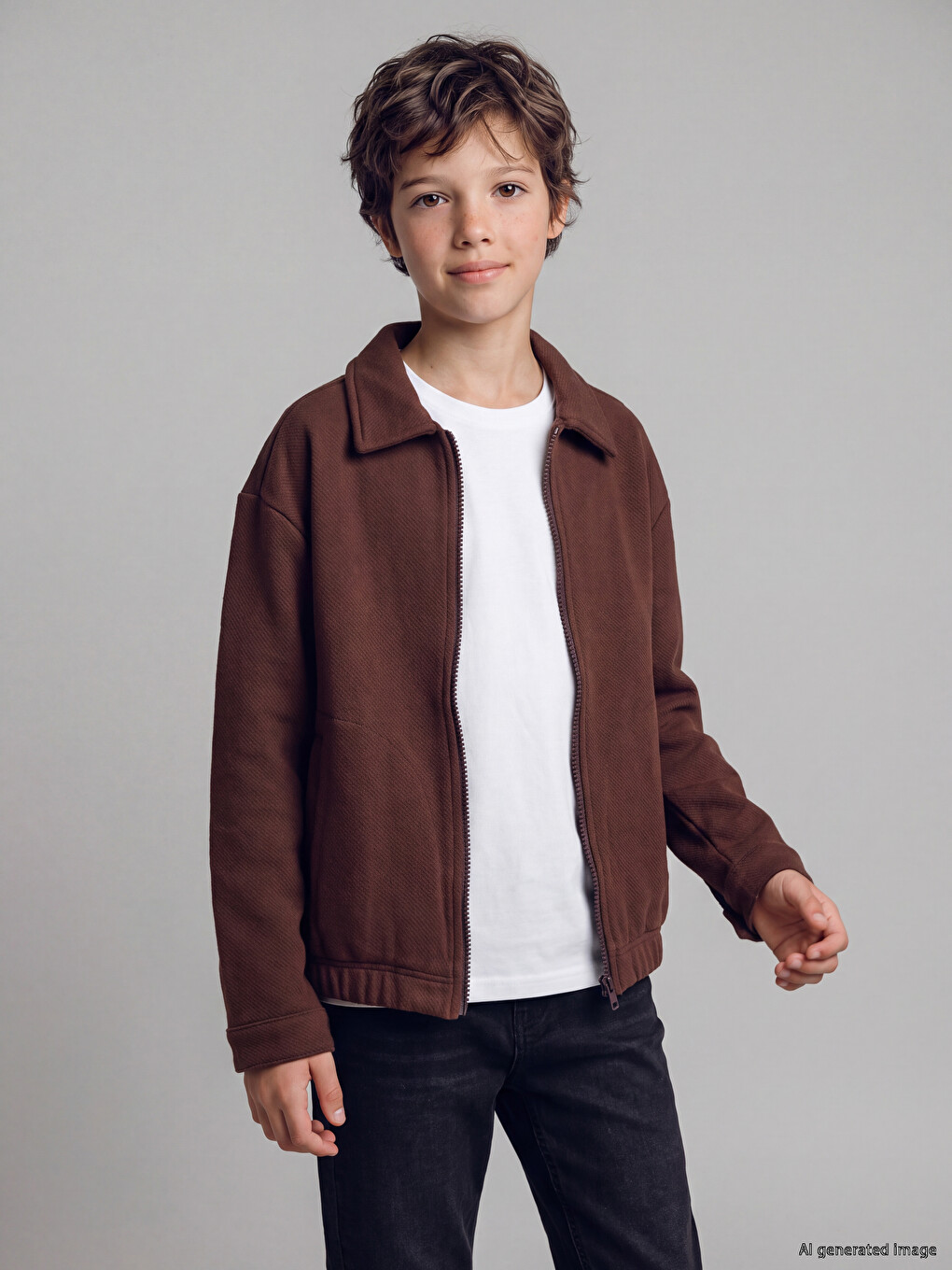 Boys' Zippered Cardigan-1