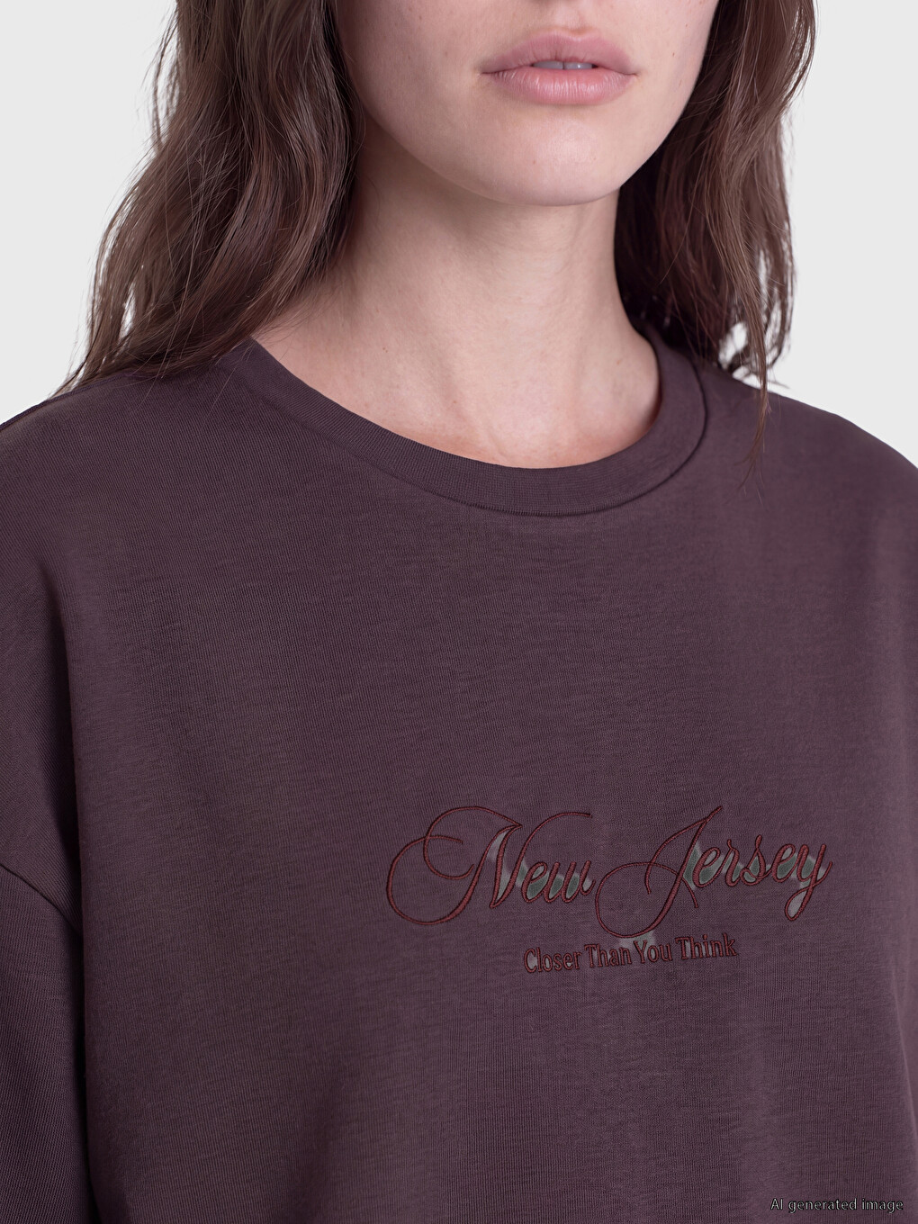 Embroidered Soft Touch Women's Sweatshirt Tunic-2