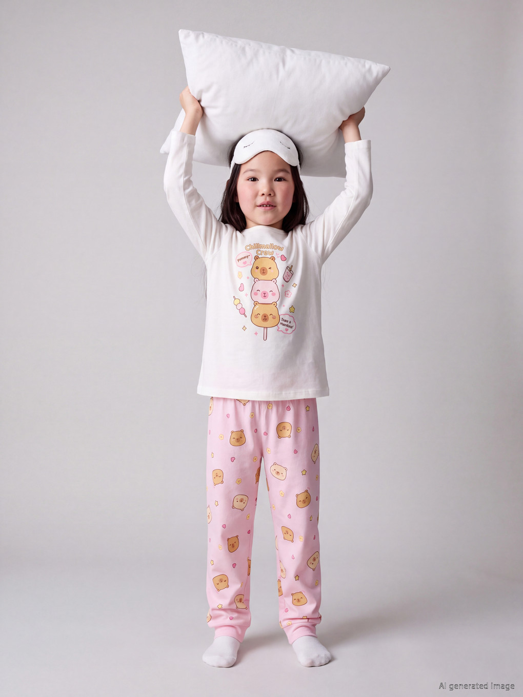 Ekru Kız Çocuk Pijama Takım