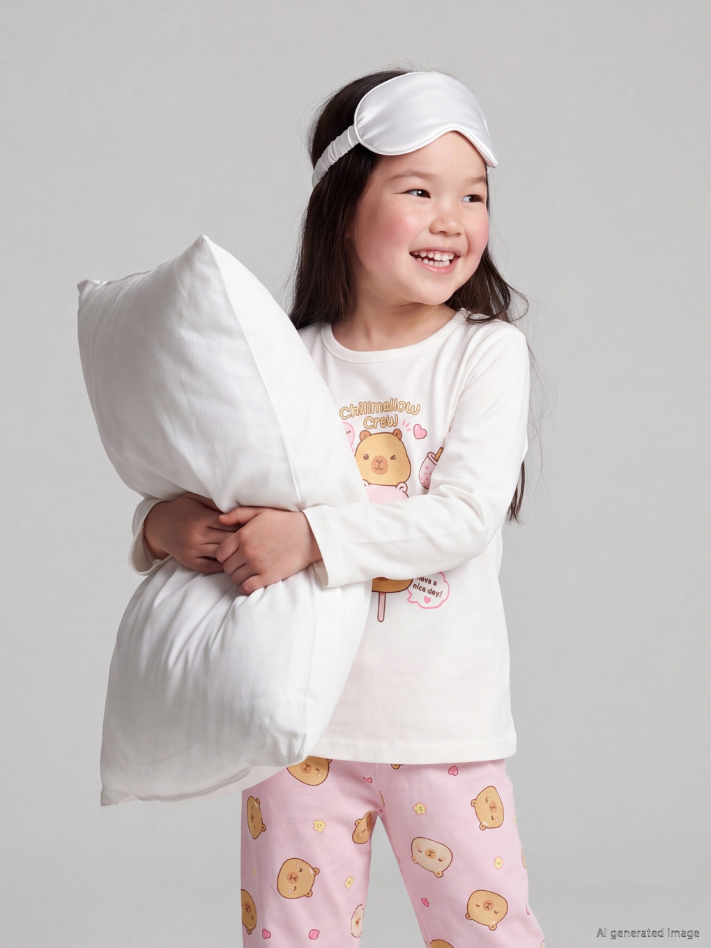 Ekru Kız Çocuk Pijama Takım-1