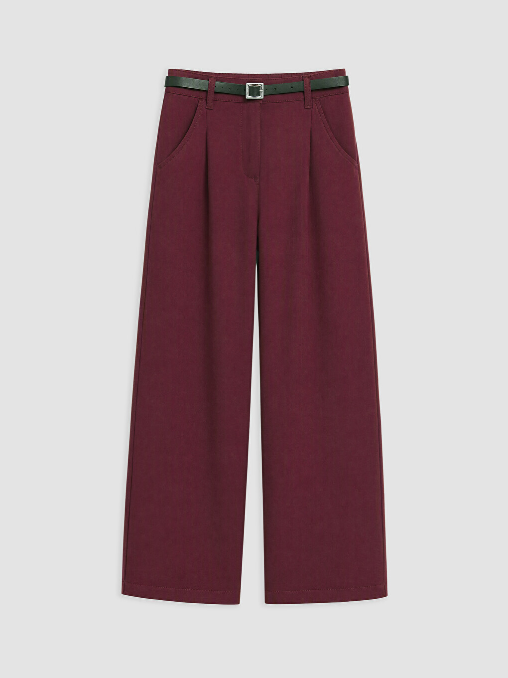 Bordo Kız Çocuk Gabardin Pantolon