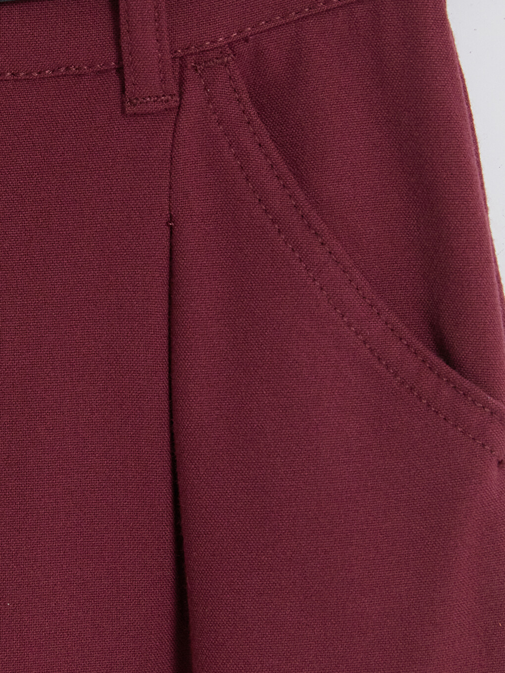 Bordo Kız Çocuk Gabardin Pantolon-2