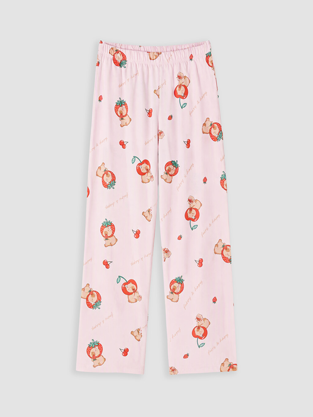 Pembe Gömlek Yaka Baskılı Kız Çocuk Pijama Takım-4