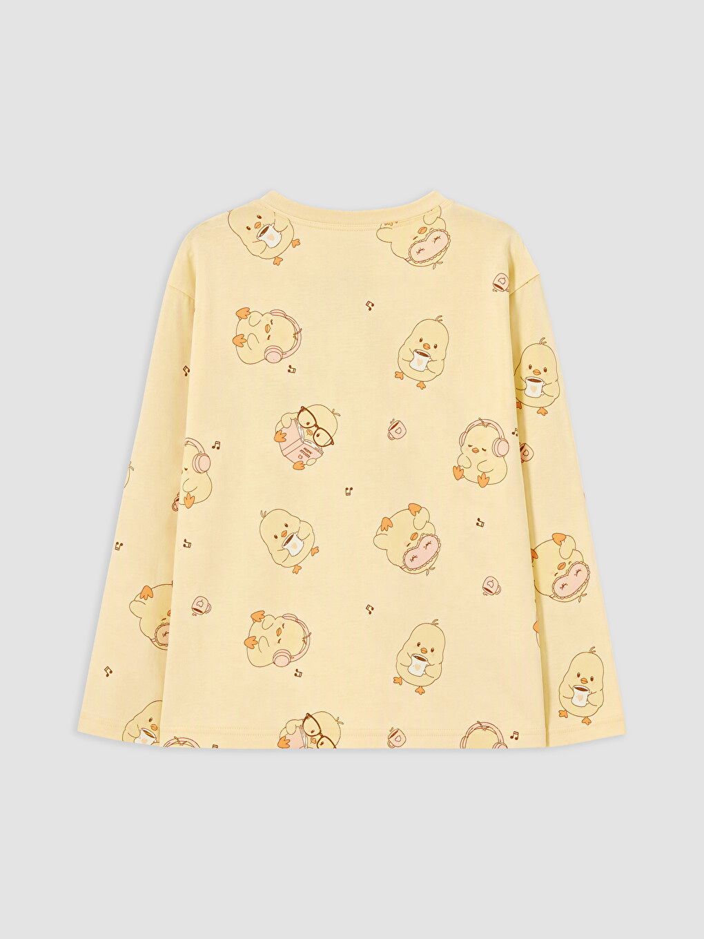 Sarı Bisiklet Yaka Kız Çocuk Pijama Takım-2
