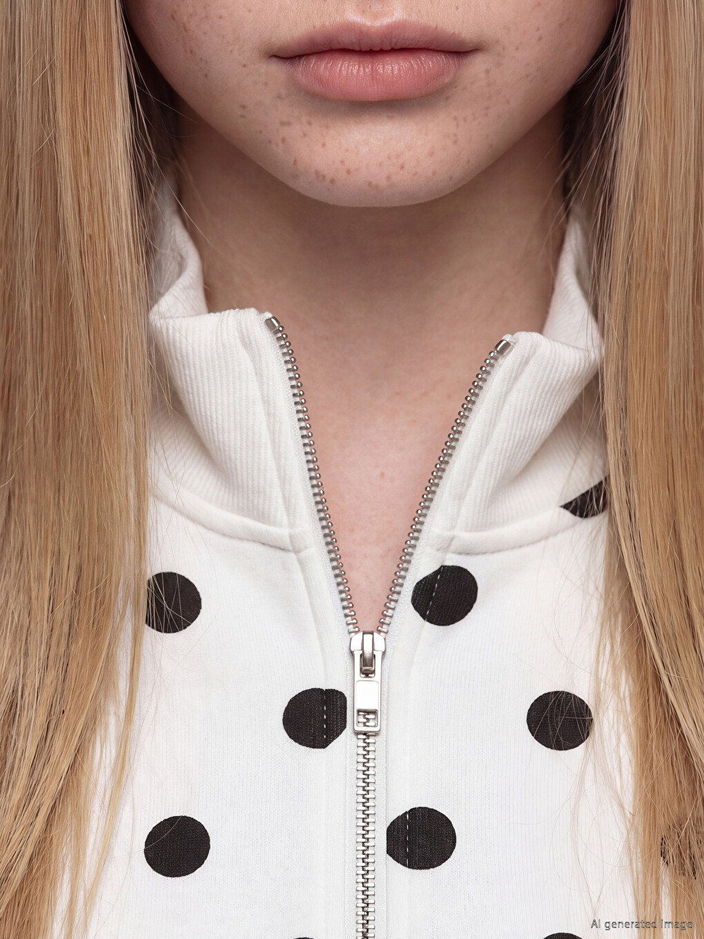 Polka Dot Oversize Women's Thick Sweatshirt-2