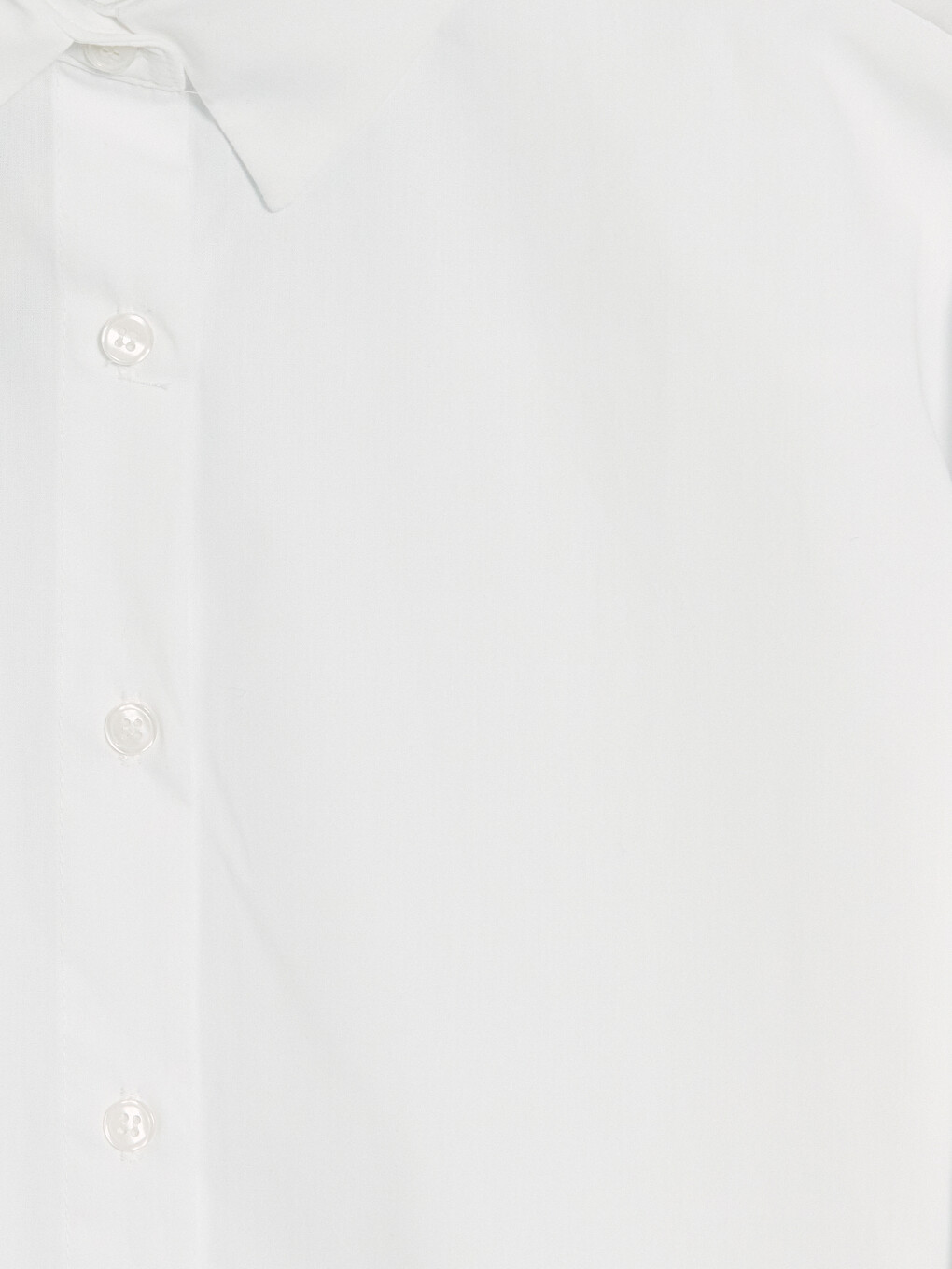 Beyaz Oversize Poplin Kadın Gömlek-1