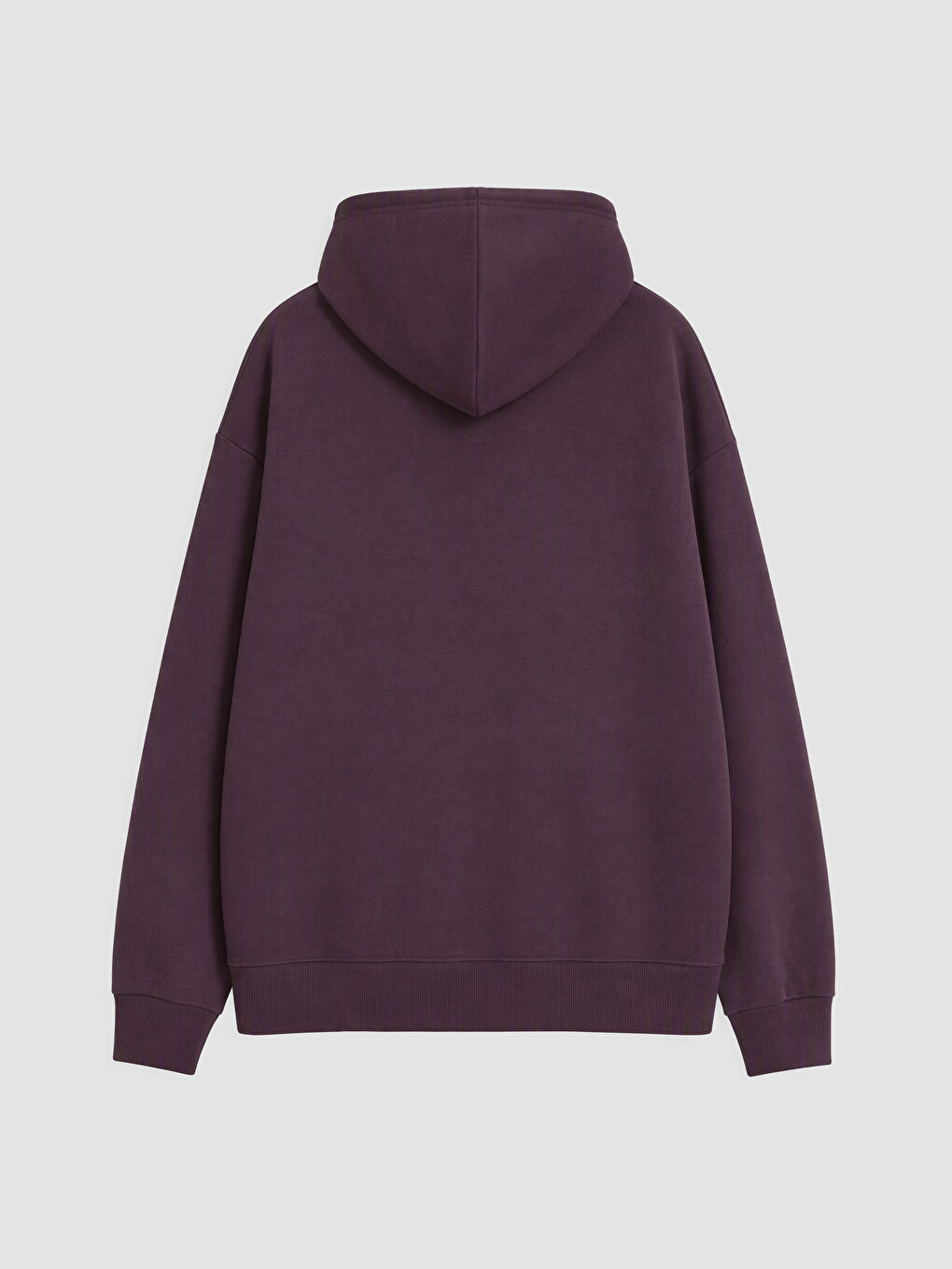 Mürdüm Kapüşonlu Kadın Kalın Fermuarlı Sweatshirt-7