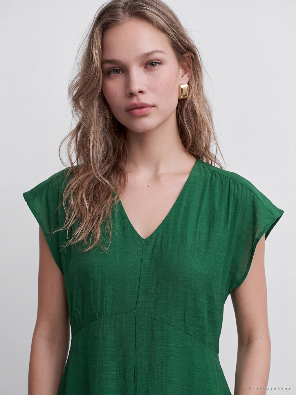 V Neck Flared Dress
