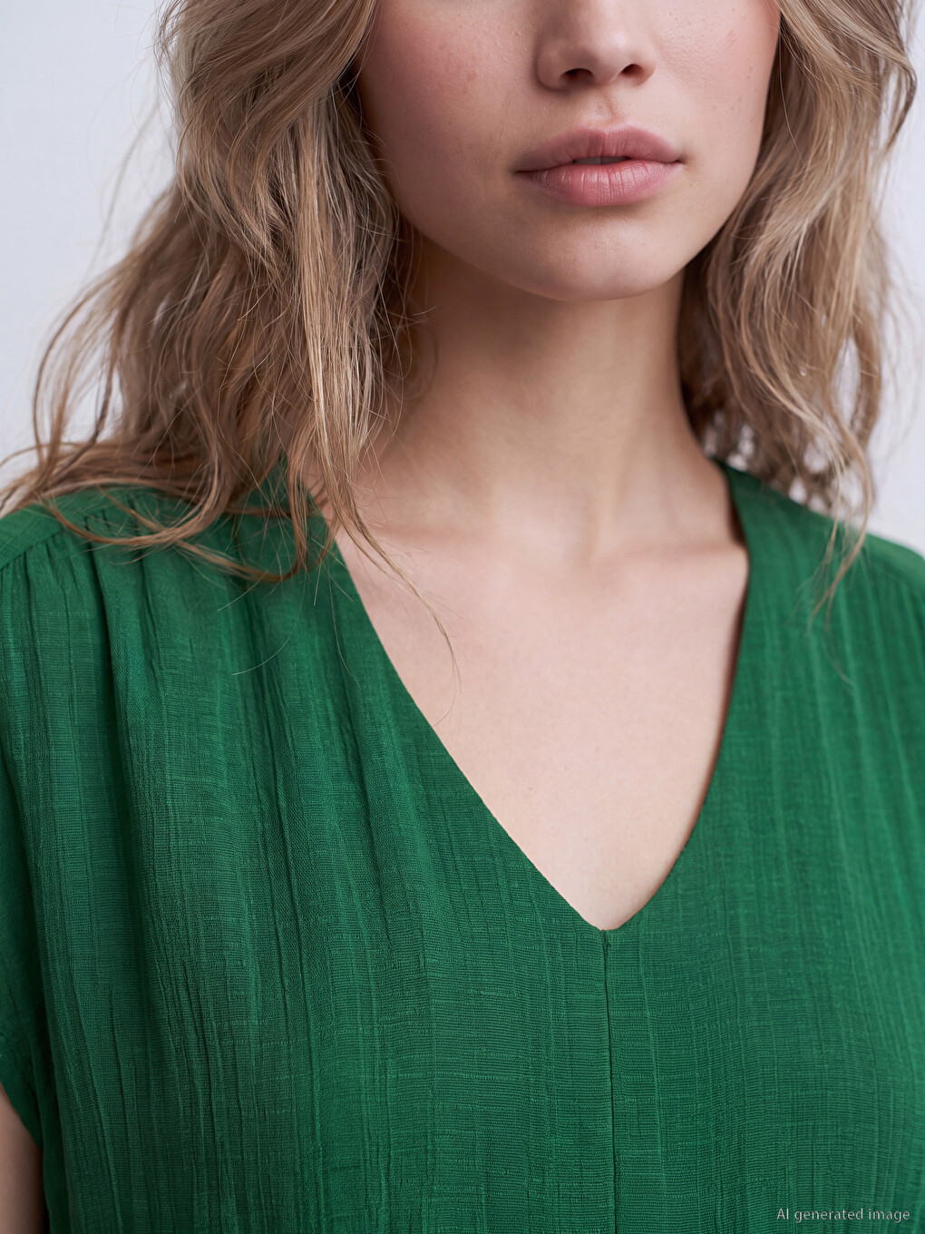 V Neck Flared Dress-2