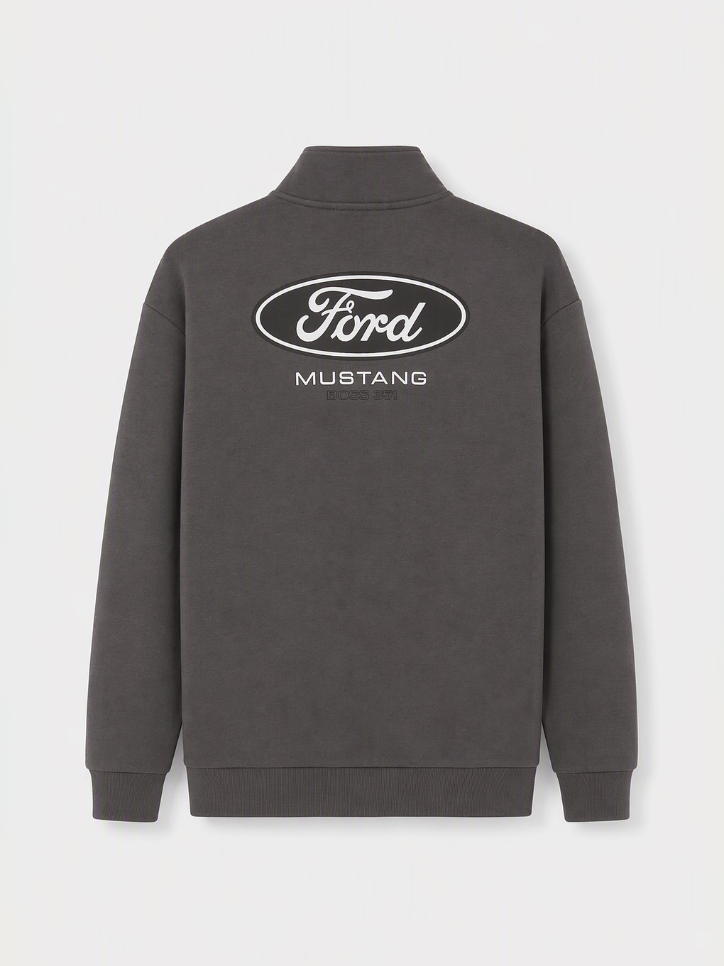 Antrasit Dik Yaka Ford Baskılı Erkek Sweatshirt-5
