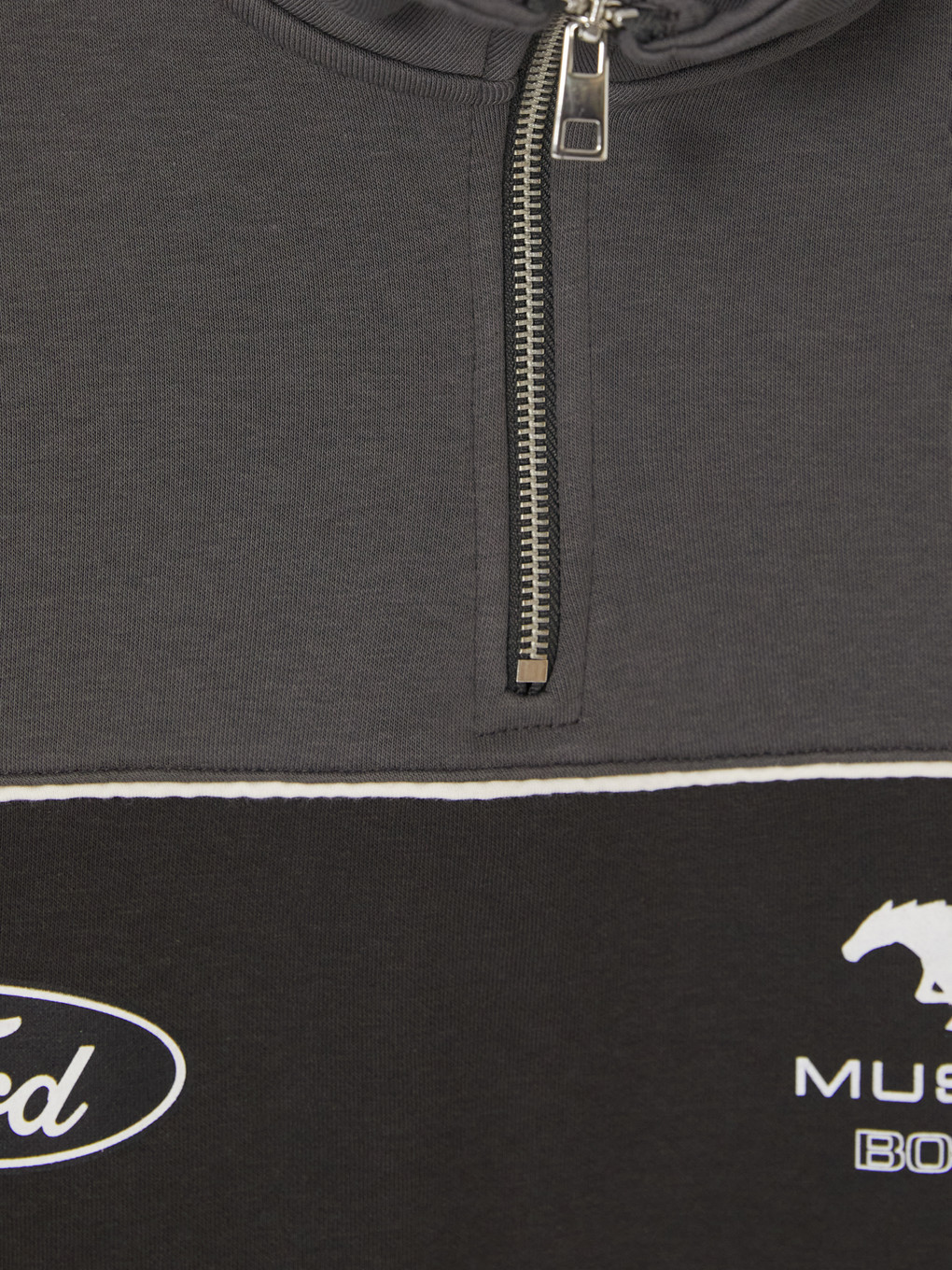 Antrasit Dik Yaka Ford Baskılı Erkek Sweatshirt-6
