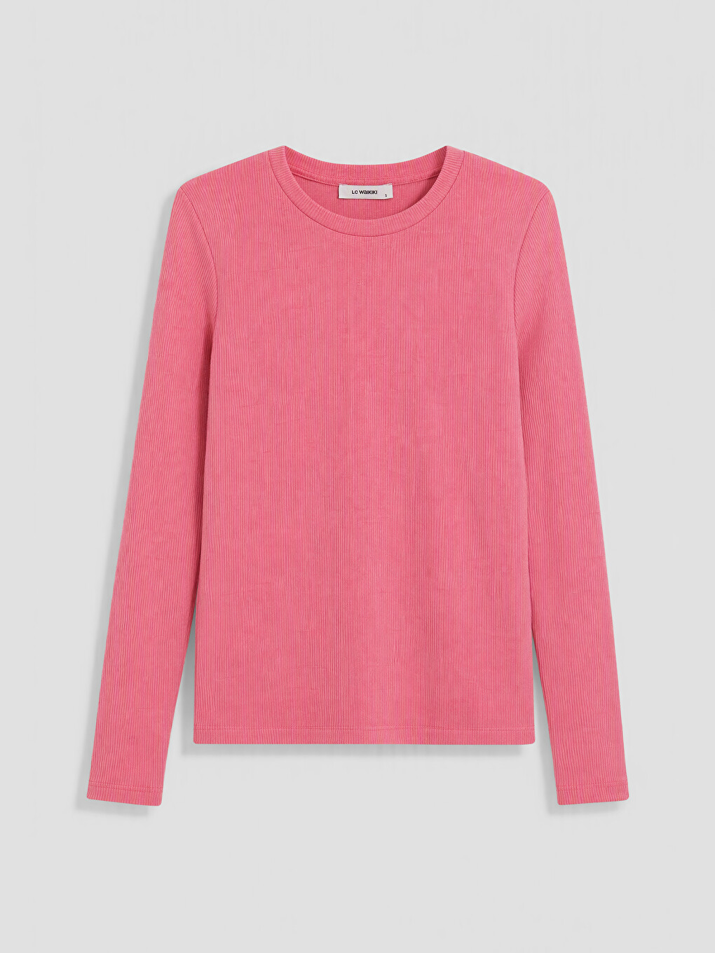 Pembe Bisiklet Yaka Kadın Body-4