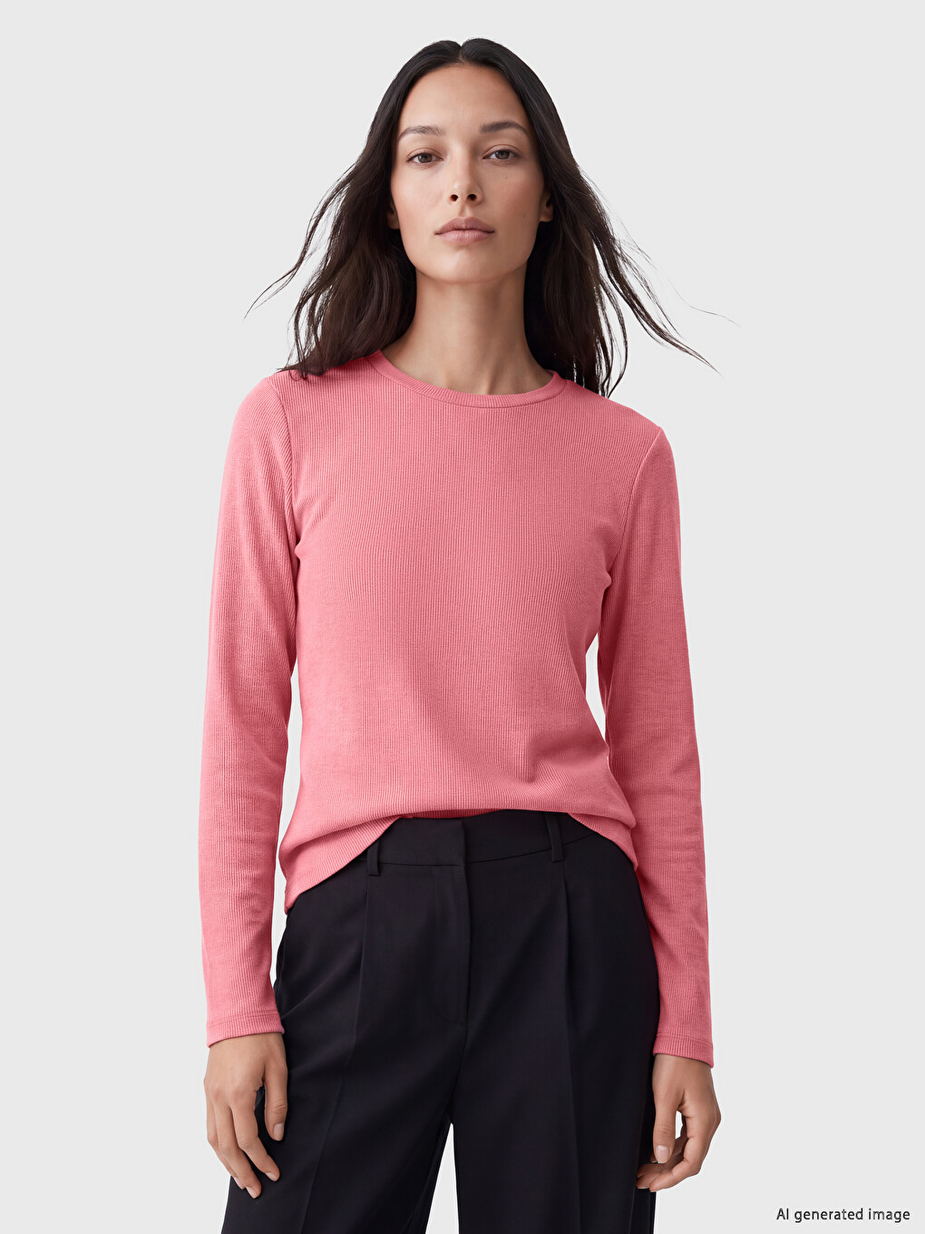 Pembe Bisiklet Yaka Kadın Body
