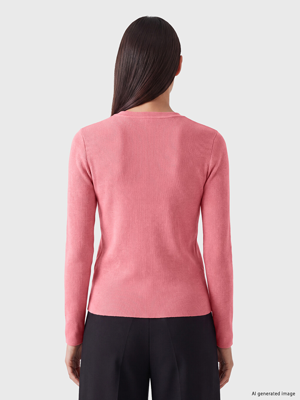 Pembe Bisiklet Yaka Kadın Body-3