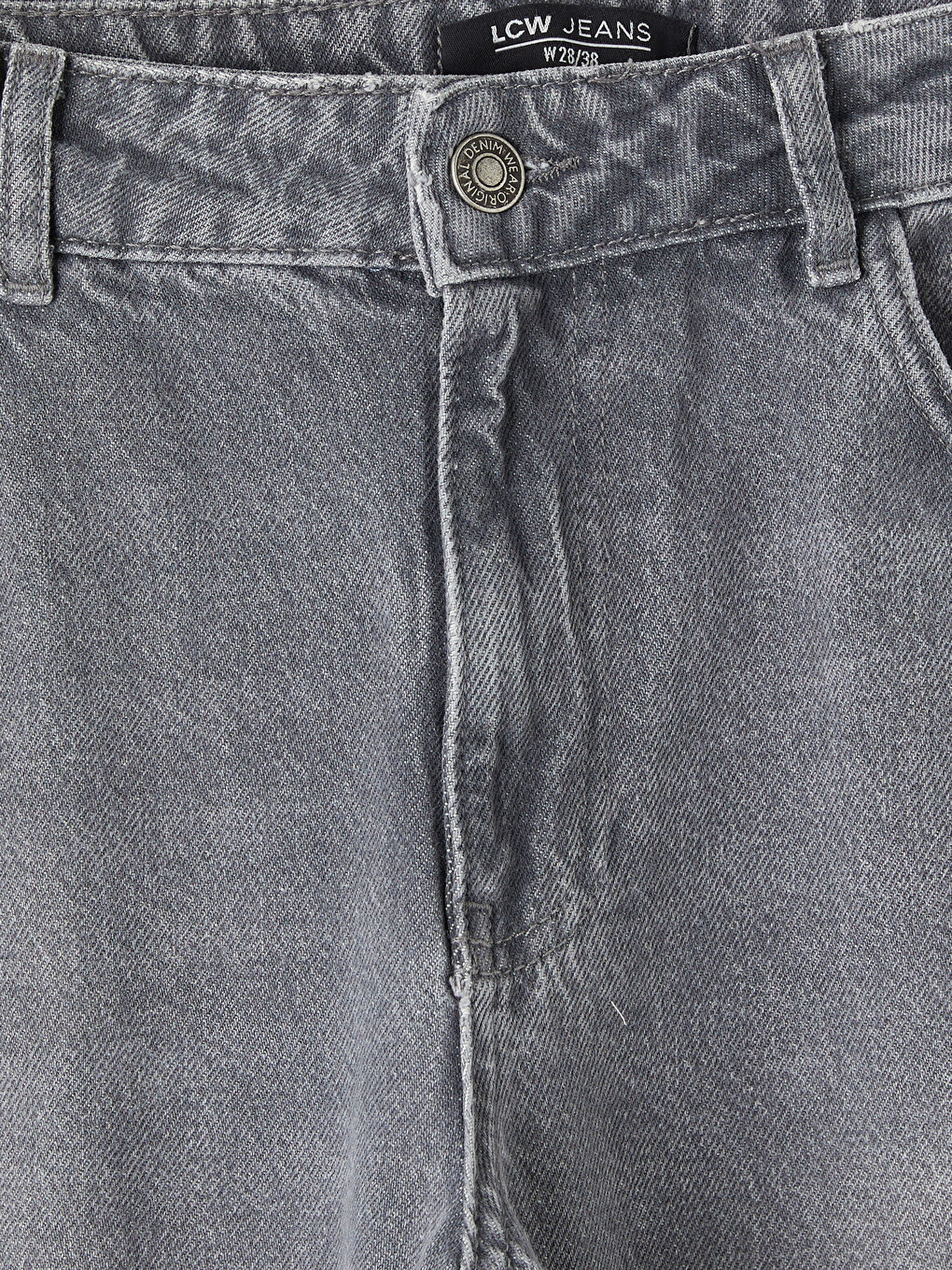 Gri Straight Fit Kadın Jean Pantolon-5