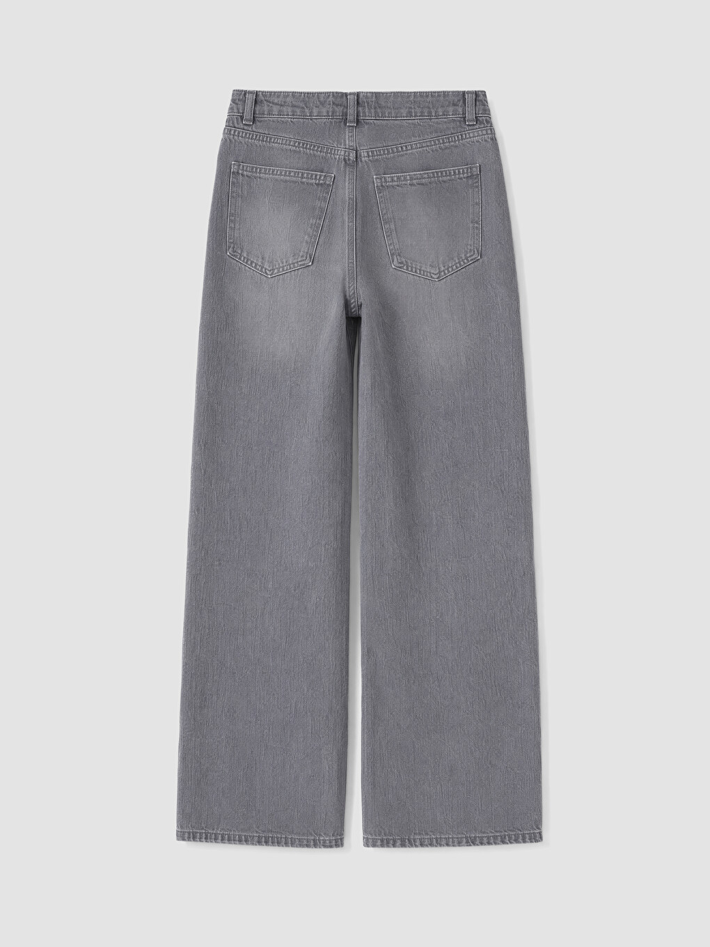 Gri Straight Fit Kadın Jean Pantolon-6