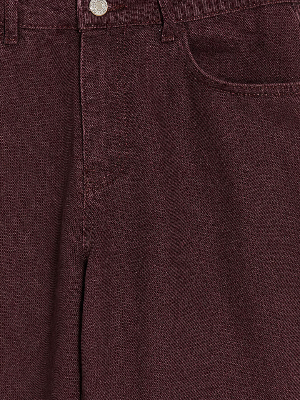 Bordo Yüksek Bel Straight Fit Kadın Jean Pantolon-1