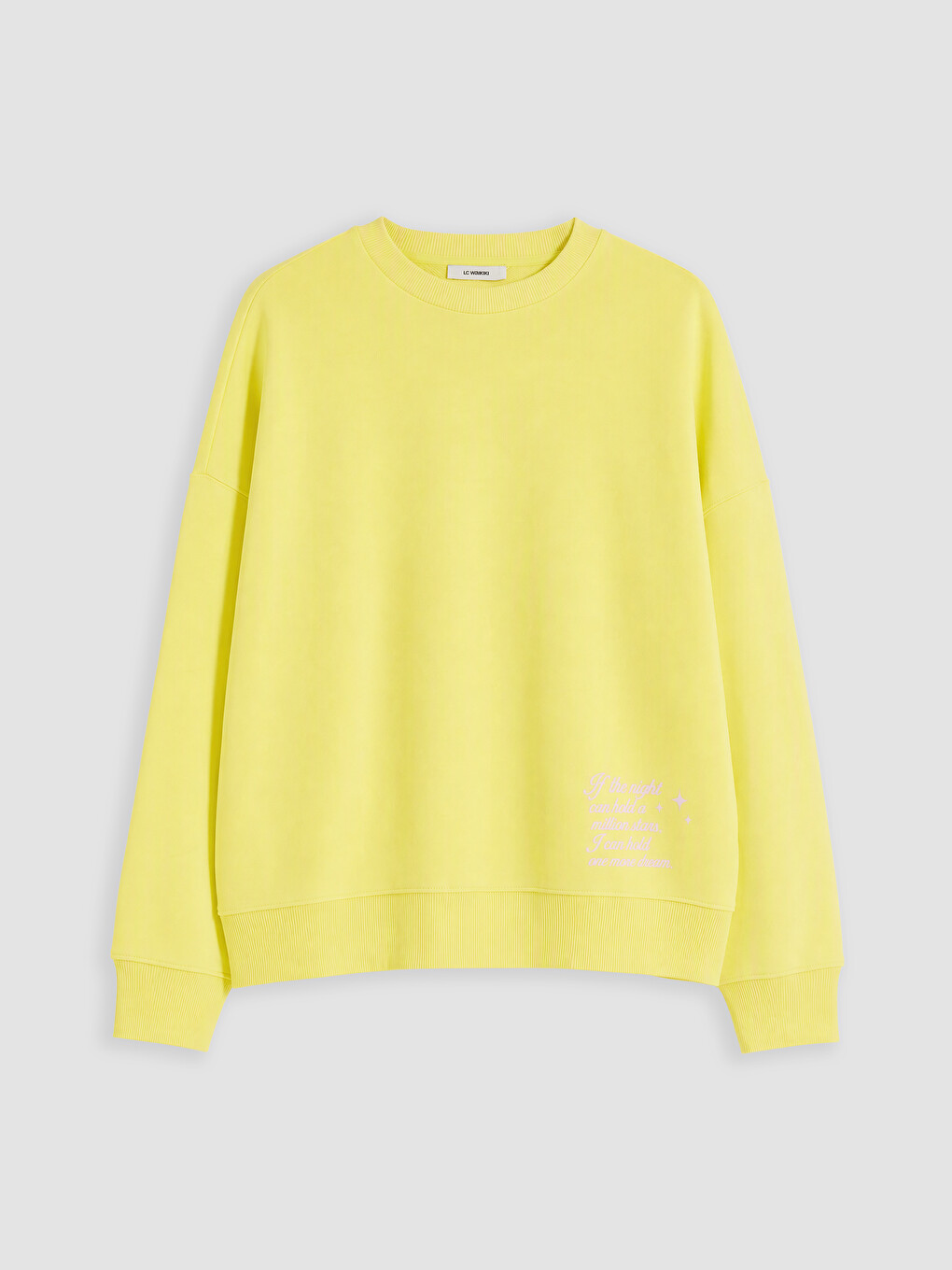 Sarı Baskılı Oversize Kadın Sweatshirt-4
