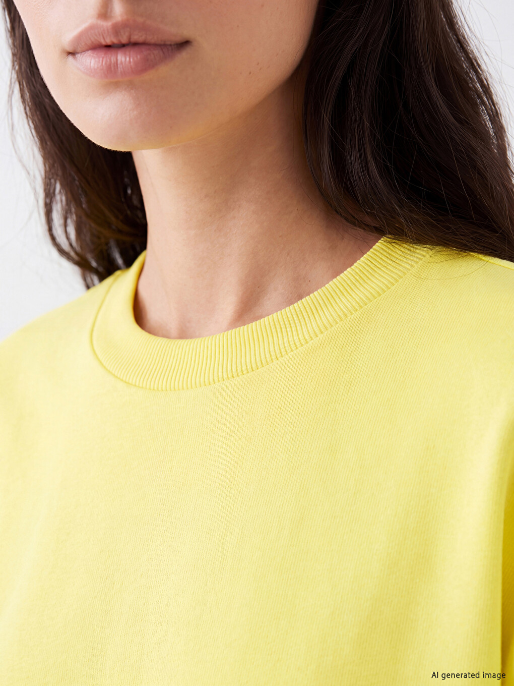 Sarı Baskılı Oversize Kadın Sweatshirt-2