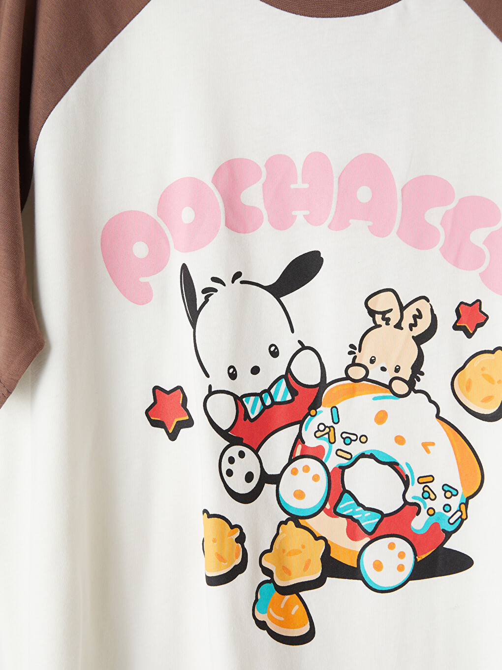 Crew Neck Pochacco Printed Girls' T-shirt-1