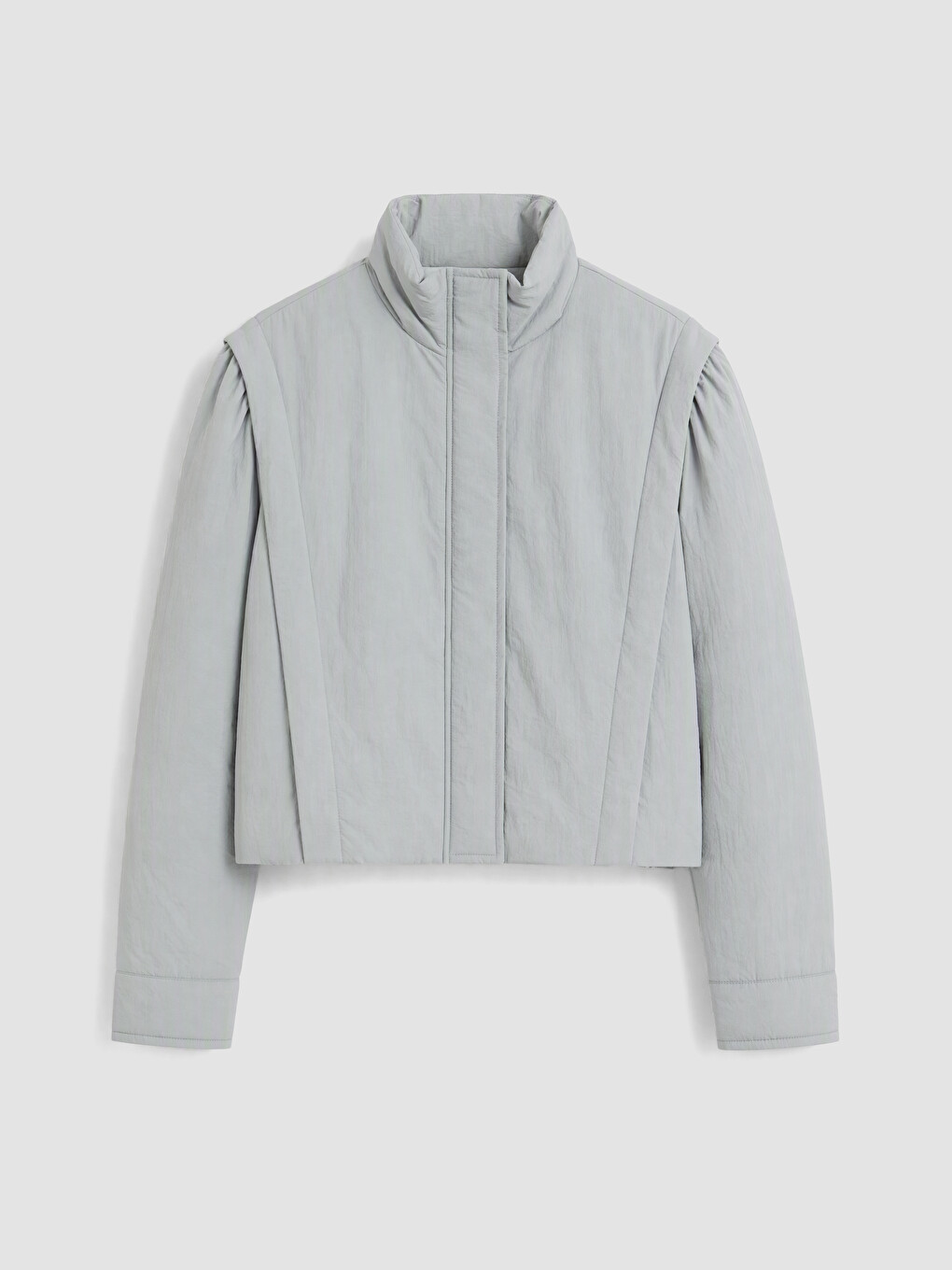 Mavi Dik Yaka Oversize Kadın Ceket-5