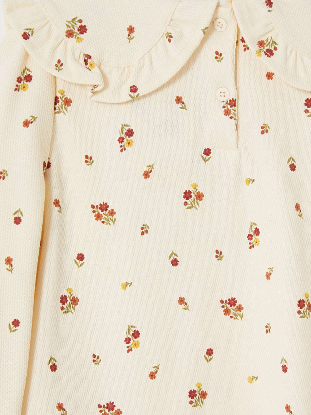 Peter Pan Collar Floral Girls' T-shirt-3