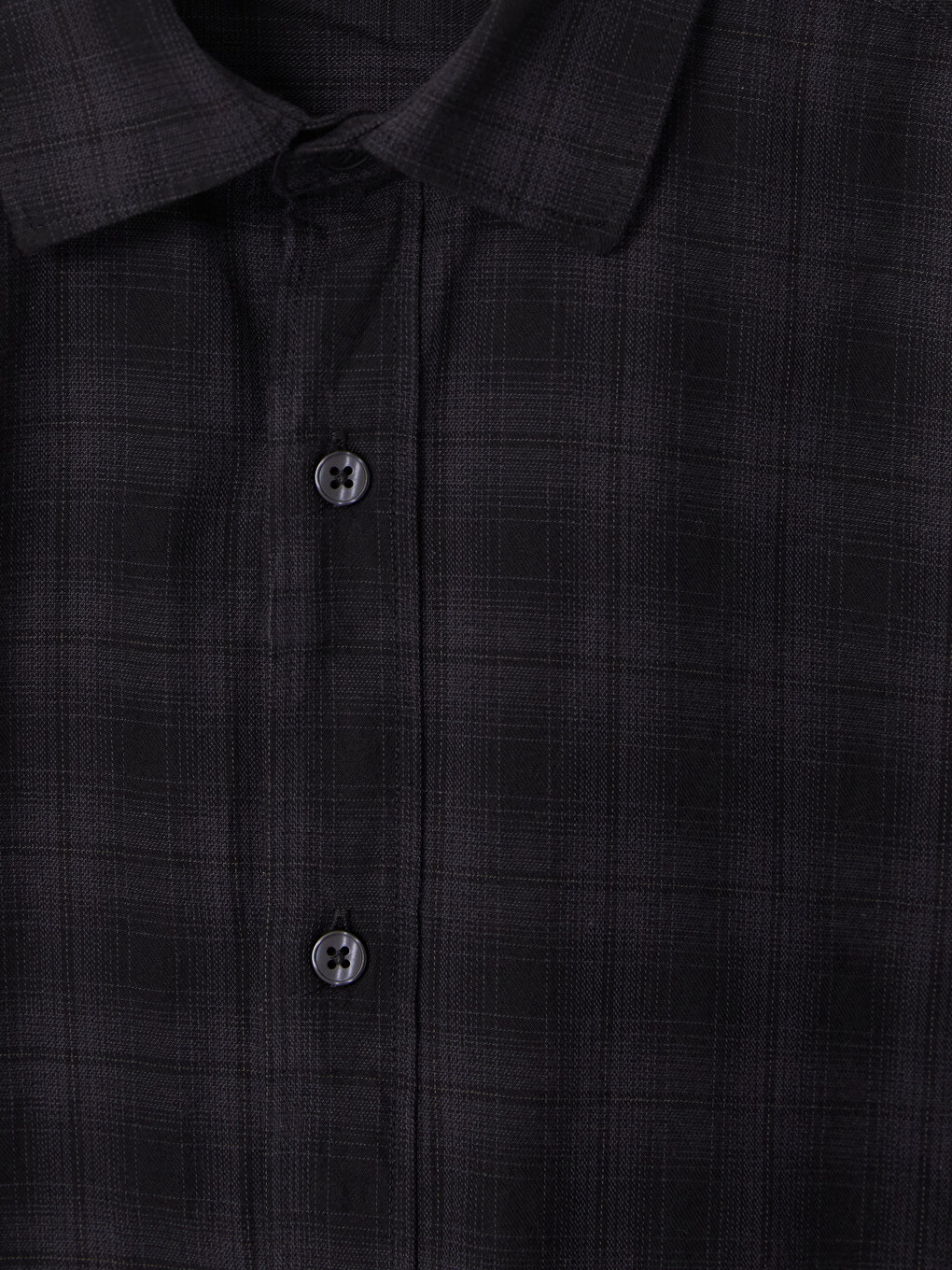 Lacivert Regular Fit Ekose Gabardin Erkek Gömlek-2