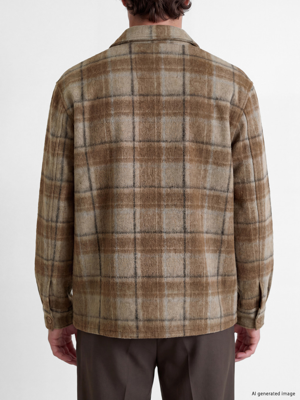 Relax Fit Plaid Men's Shirt Jacket-3