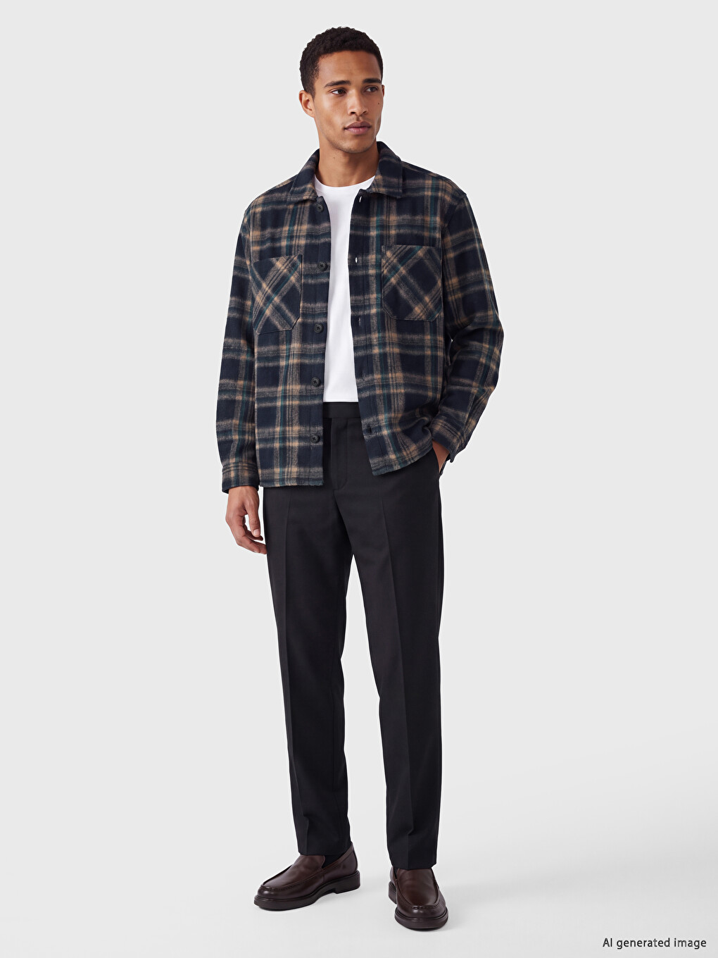 Regular Fit Plaid Men's Shirt Jacket-1