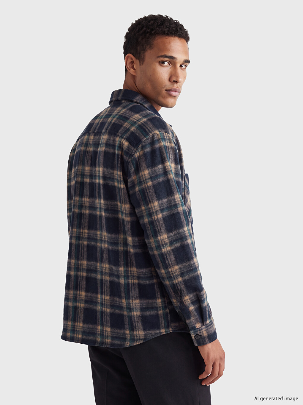 Regular Fit Plaid Men's Shirt Jacket-2