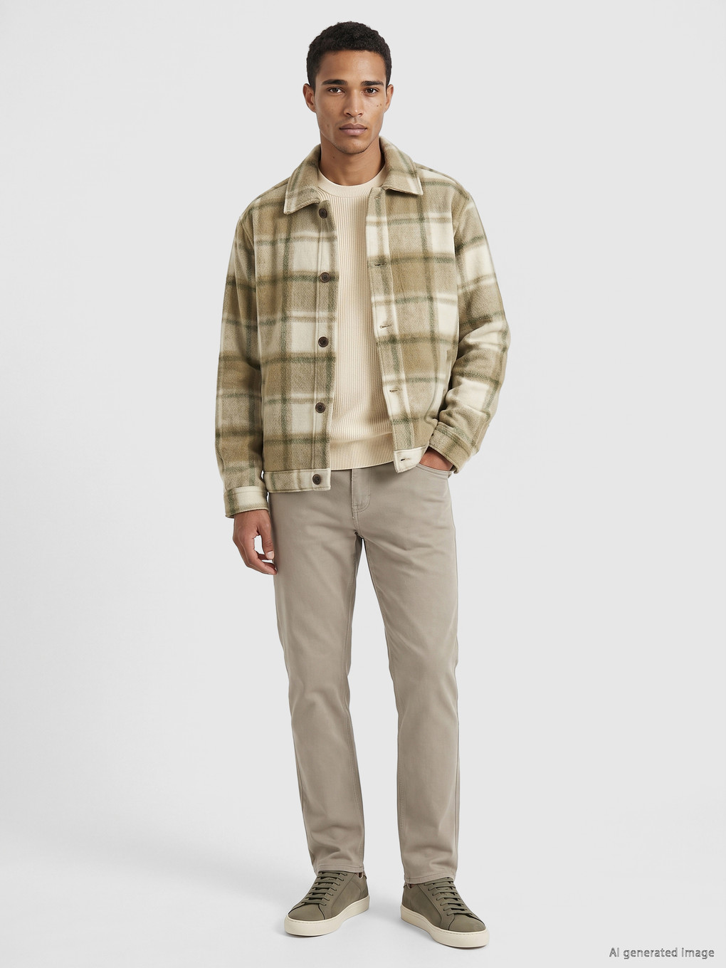 Regular Fit Plaid Men's Shirt Jacket-1