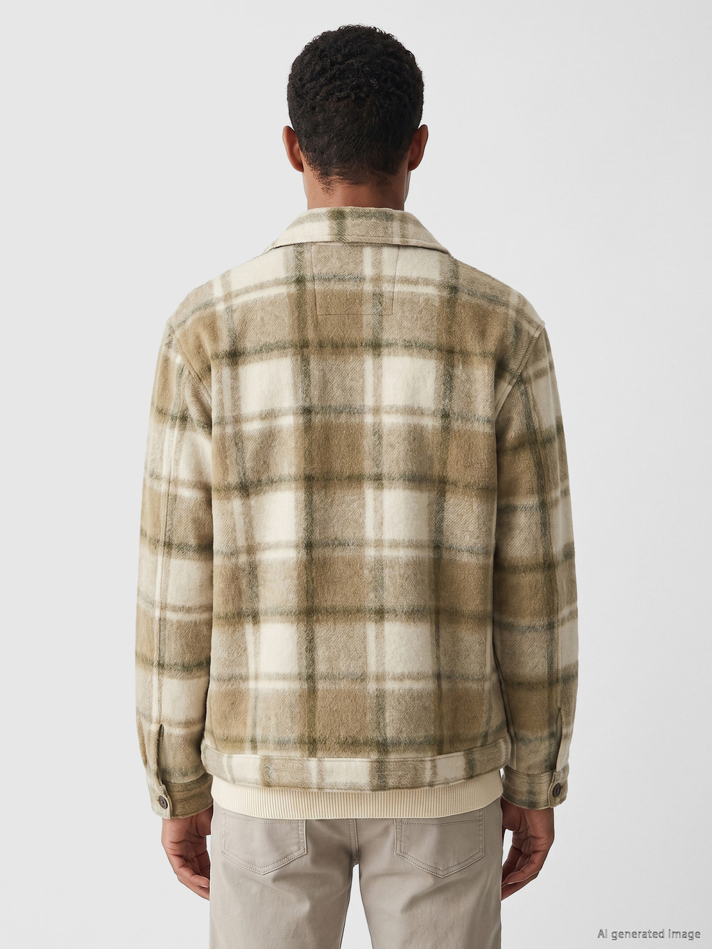 Regular Fit Plaid Men's Shirt Jacket-3