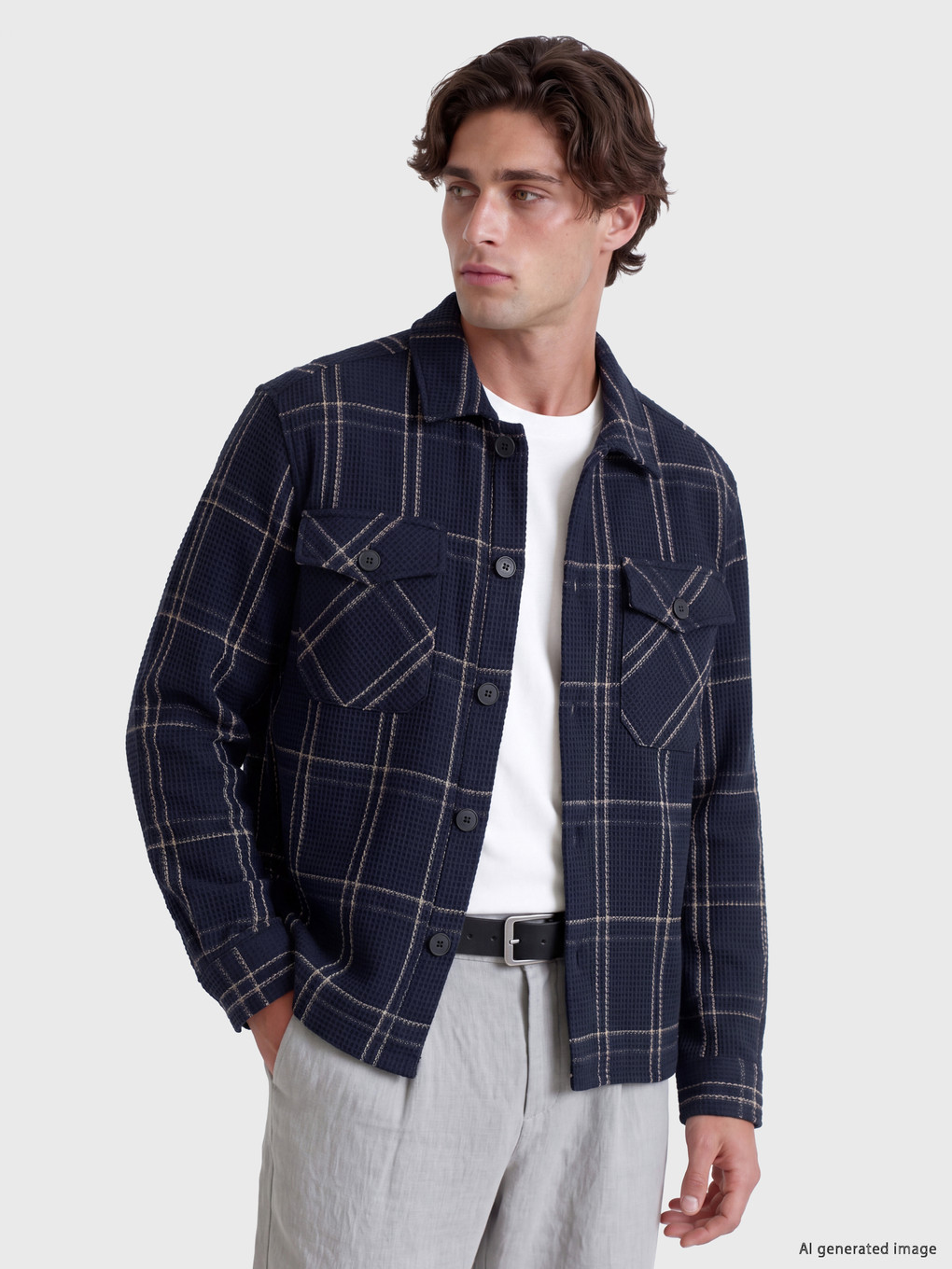 Regular Fit Plaid Men's Lumberjack Shirt Jacket
