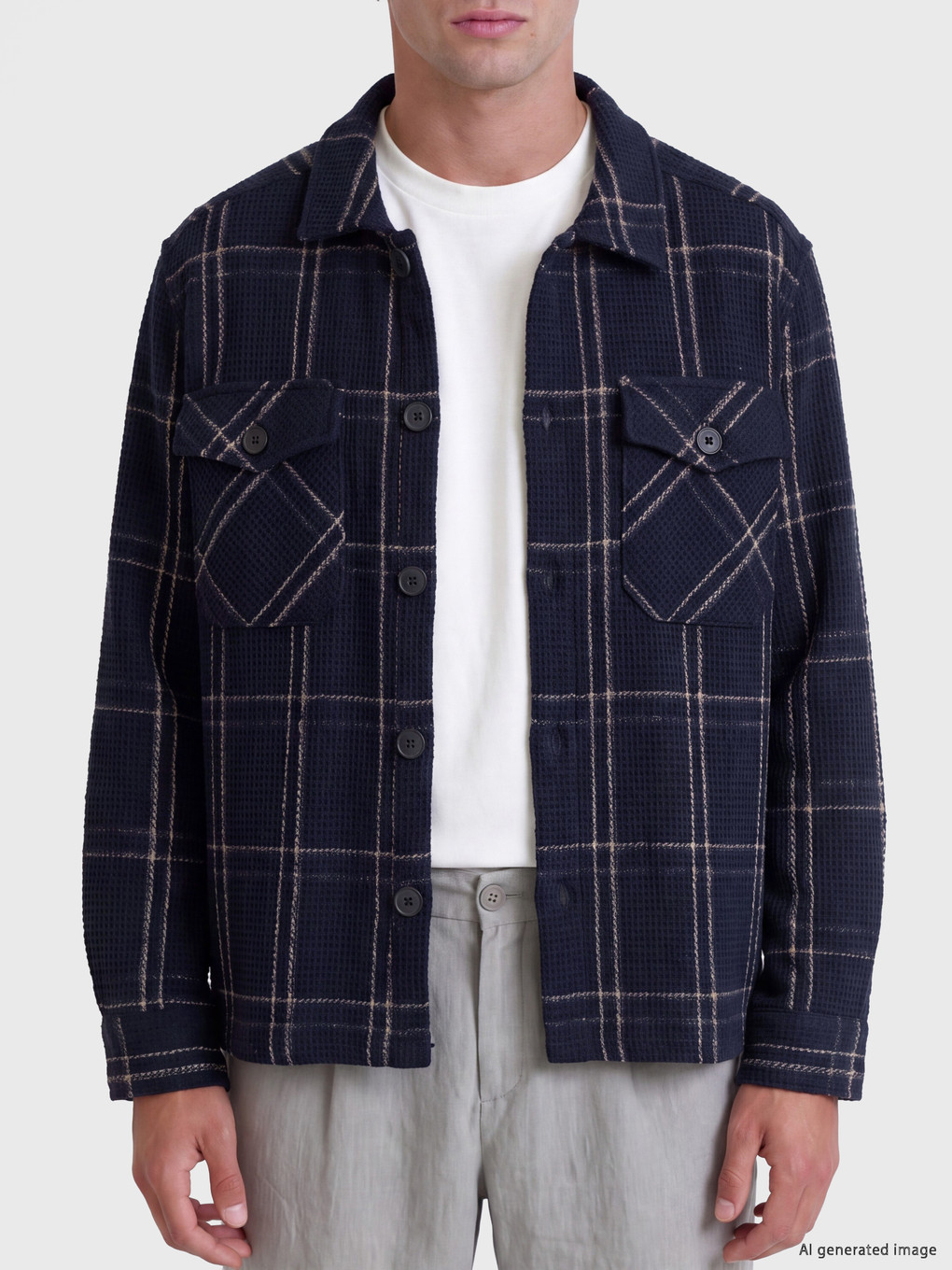 Regular Fit Plaid Men's Lumberjack Shirt Jacket-2