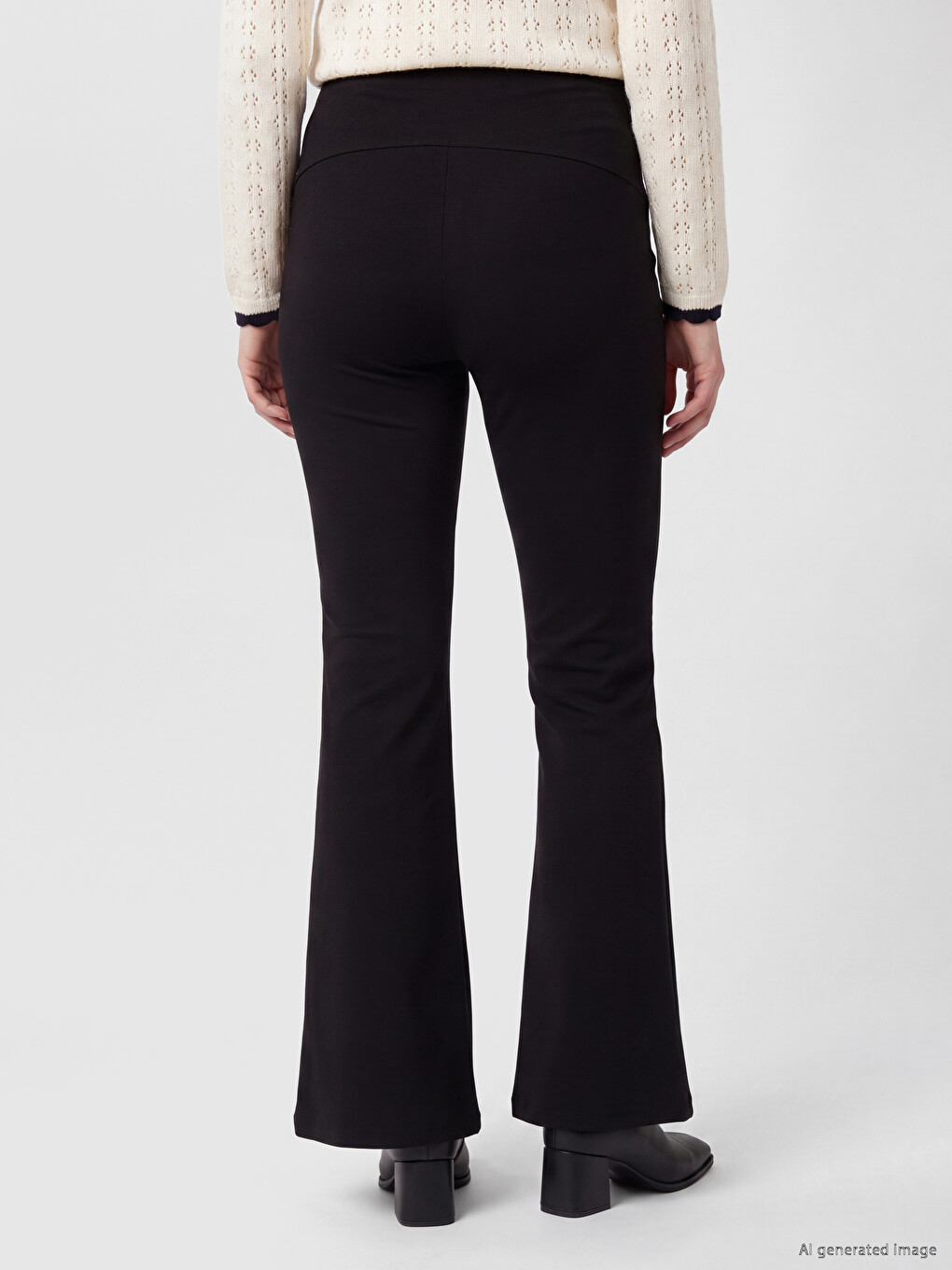 Belly Paneled Flare Women's Trousers-3