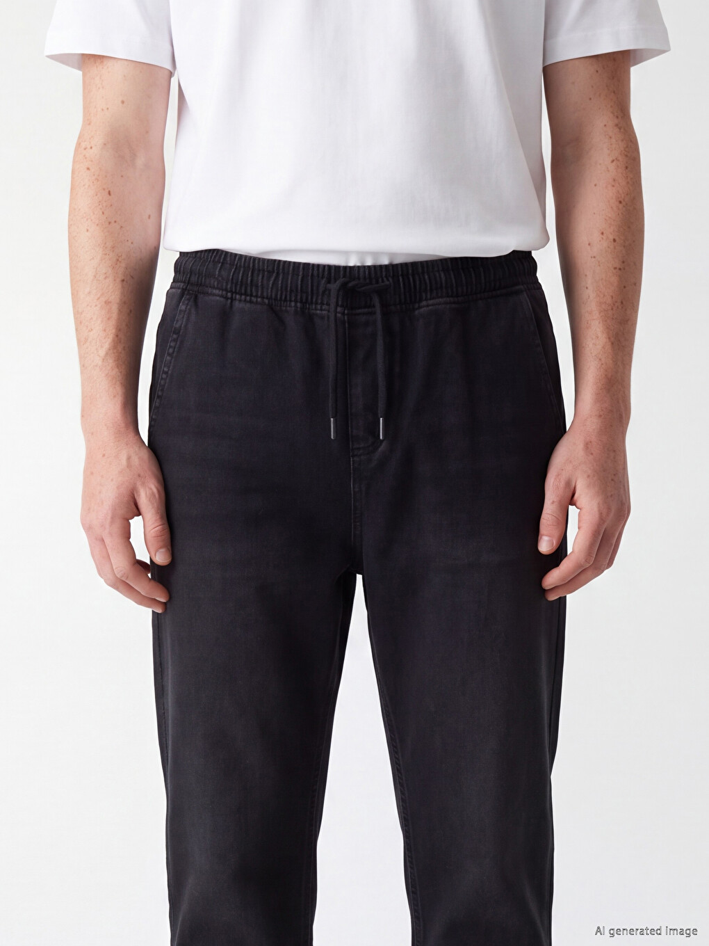 Siyah Baggy Fit Erkek Jean Pantolon-2