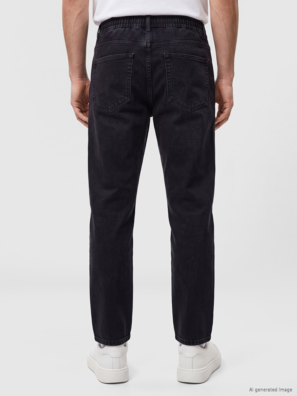Siyah Baggy Fit Erkek Jean Pantolon-3