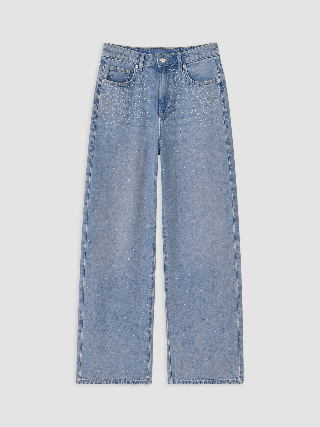 Rhinestone Embellished Wideleg Jean-4