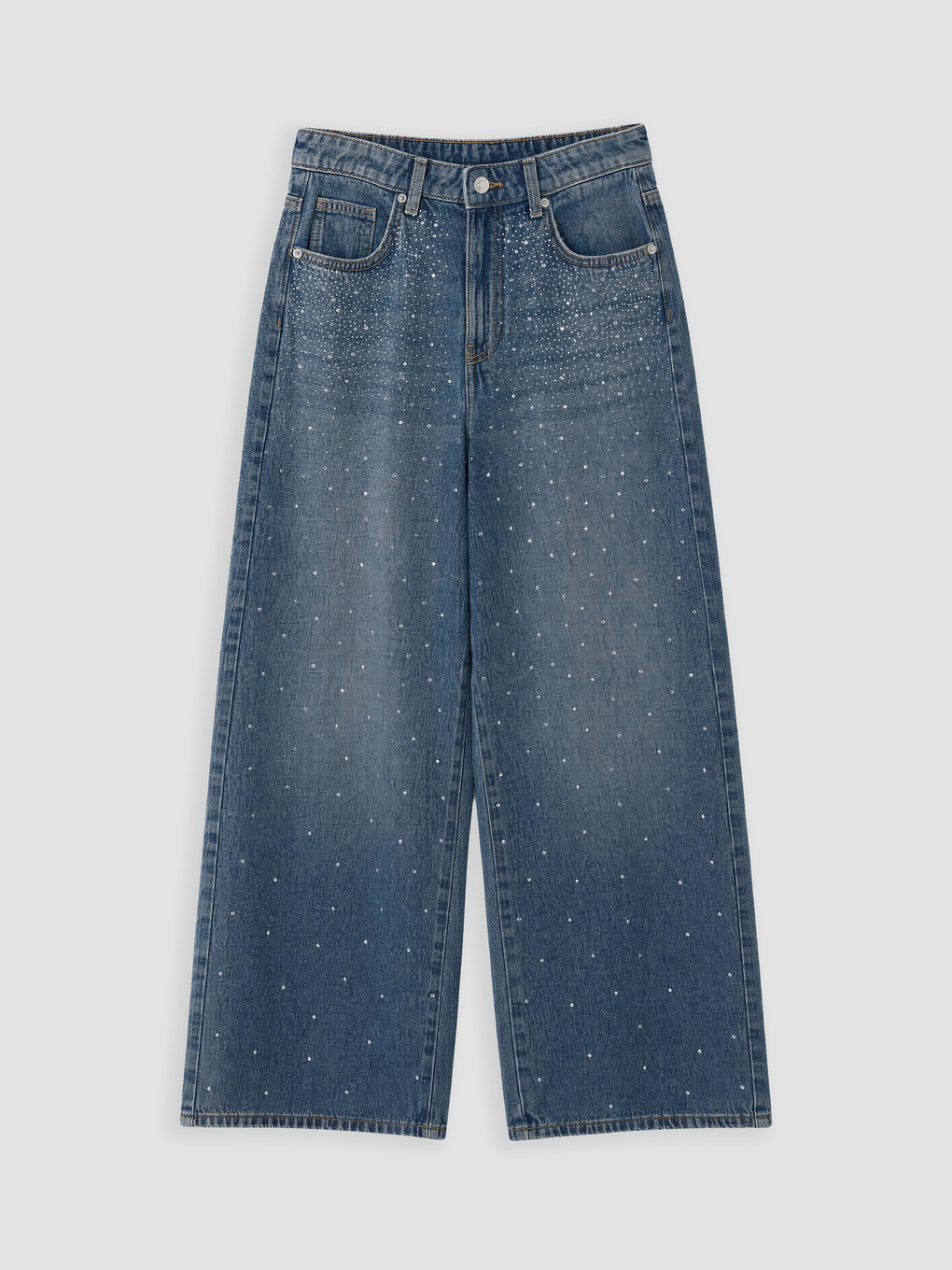 Rhinestone Embellished Wideleg Jean-4