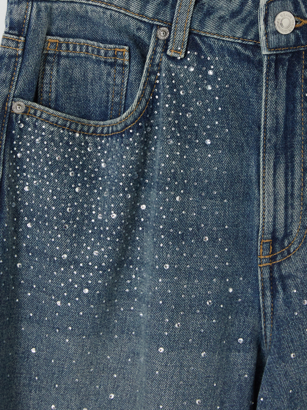Rhinestone Embellished Wideleg Jean-5