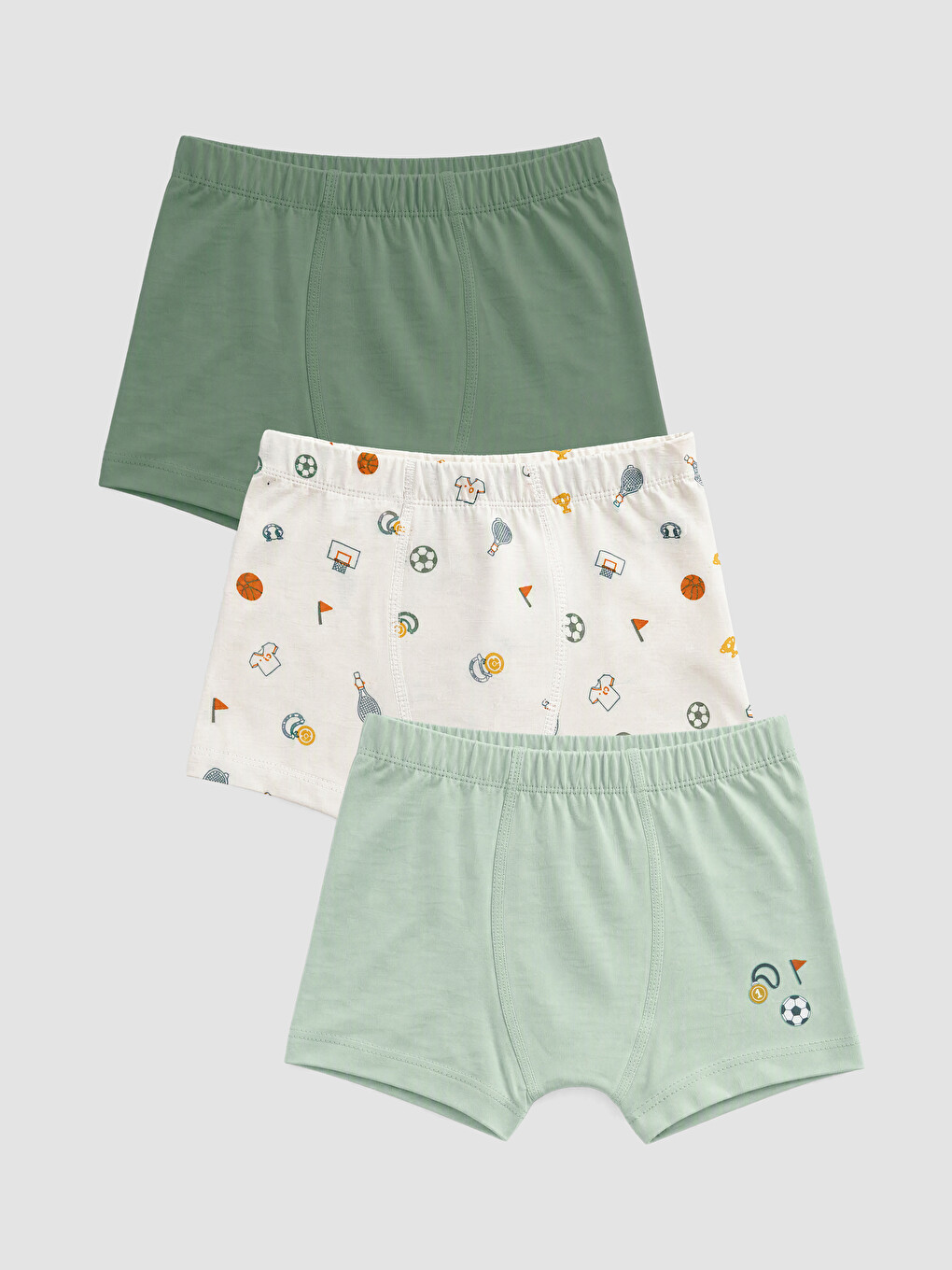 Ekru Erkek Çocuk Boxer 3'lü