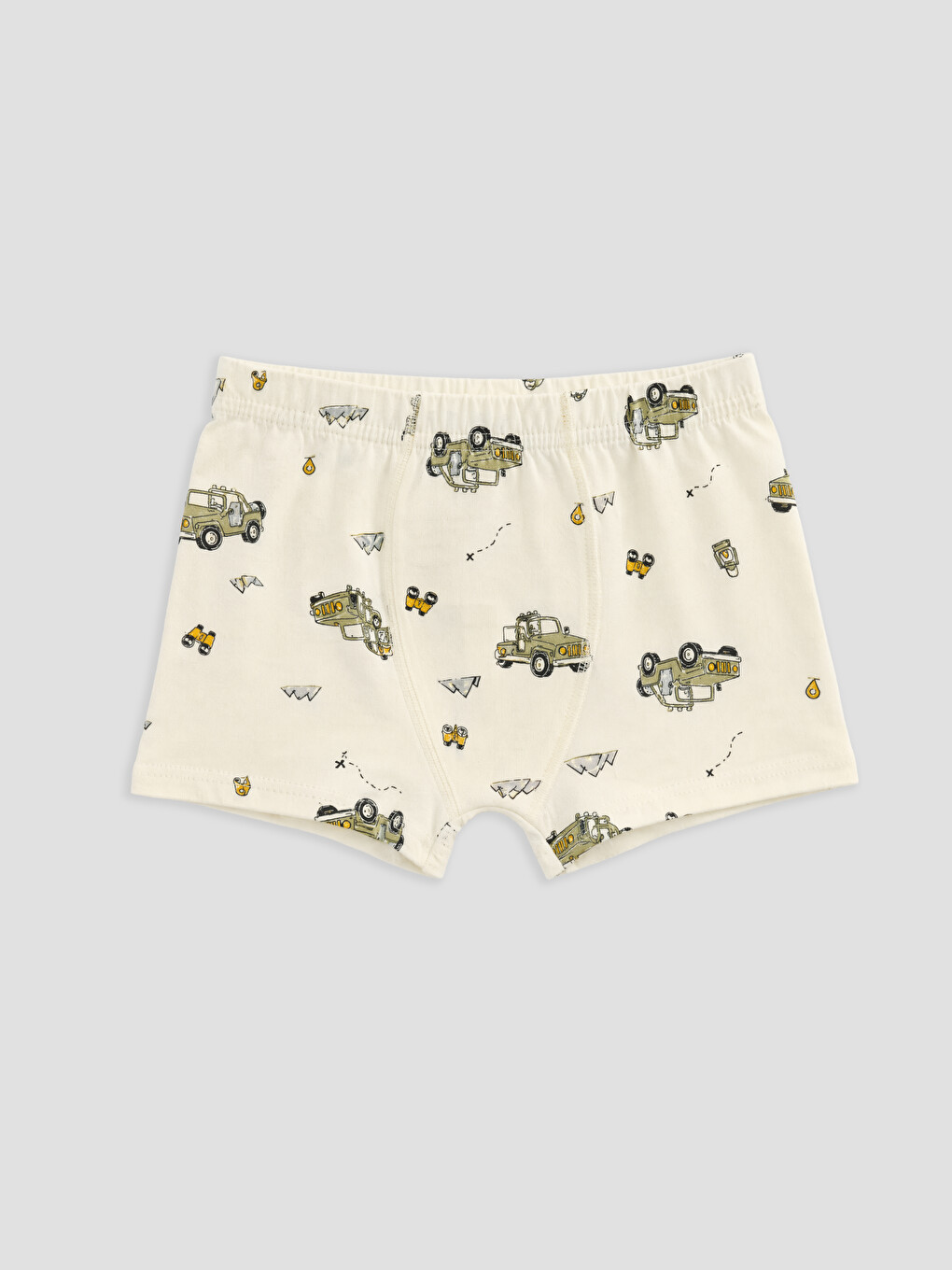 Ekru Desenli Erkek Çocuk Boxer 3'lü-3