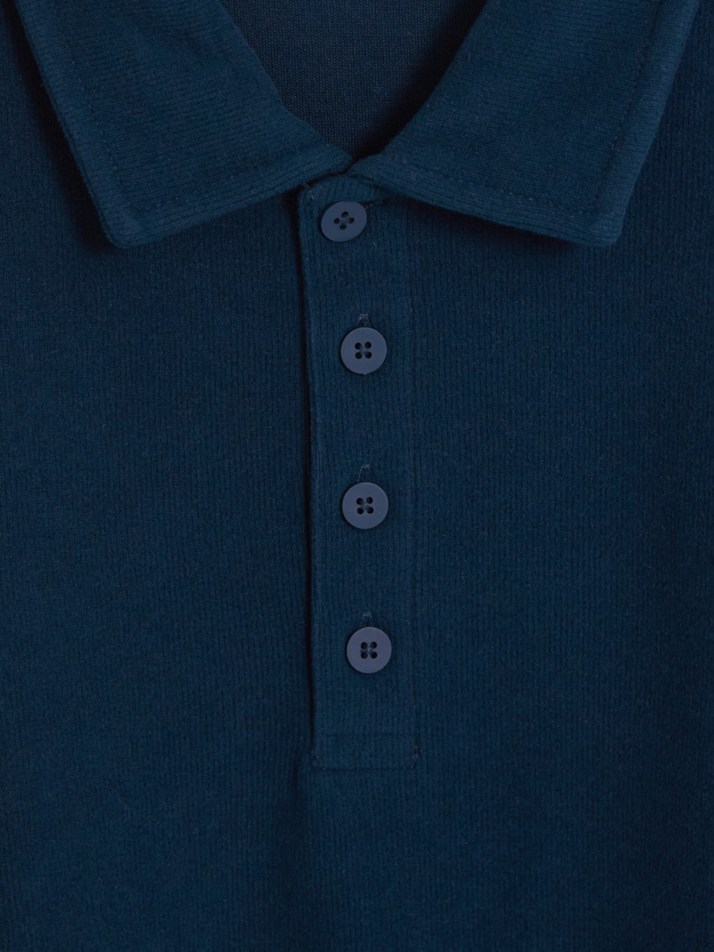 Lacivert Polo Yaka Erkek Sweatshirt-2