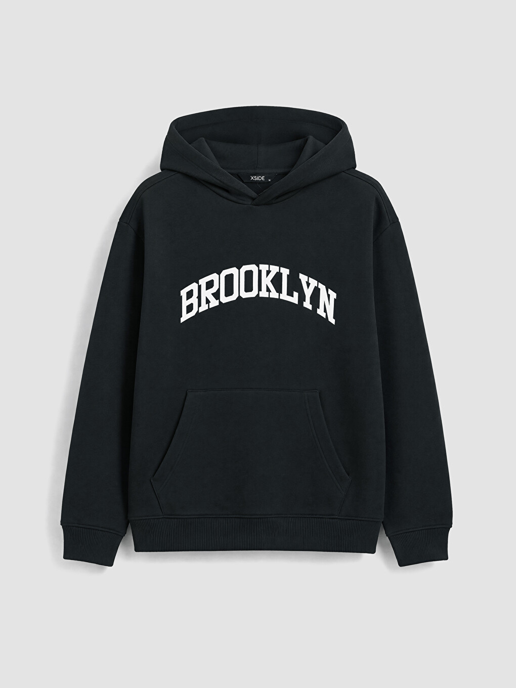 Siyah Brooklyn Baskılı Erkek Hoodie-4
