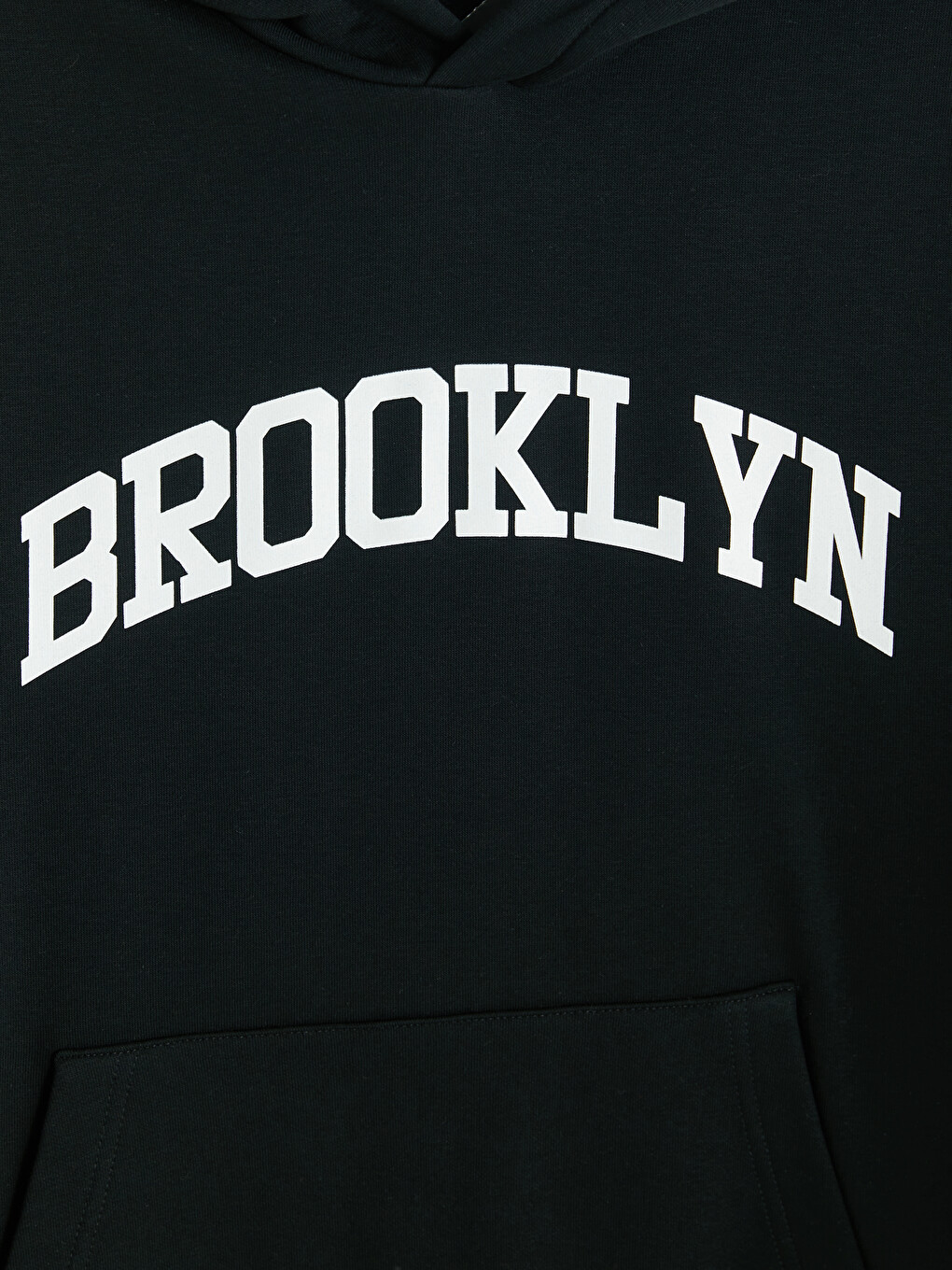 Siyah Brooklyn Baskılı Erkek Hoodie-5