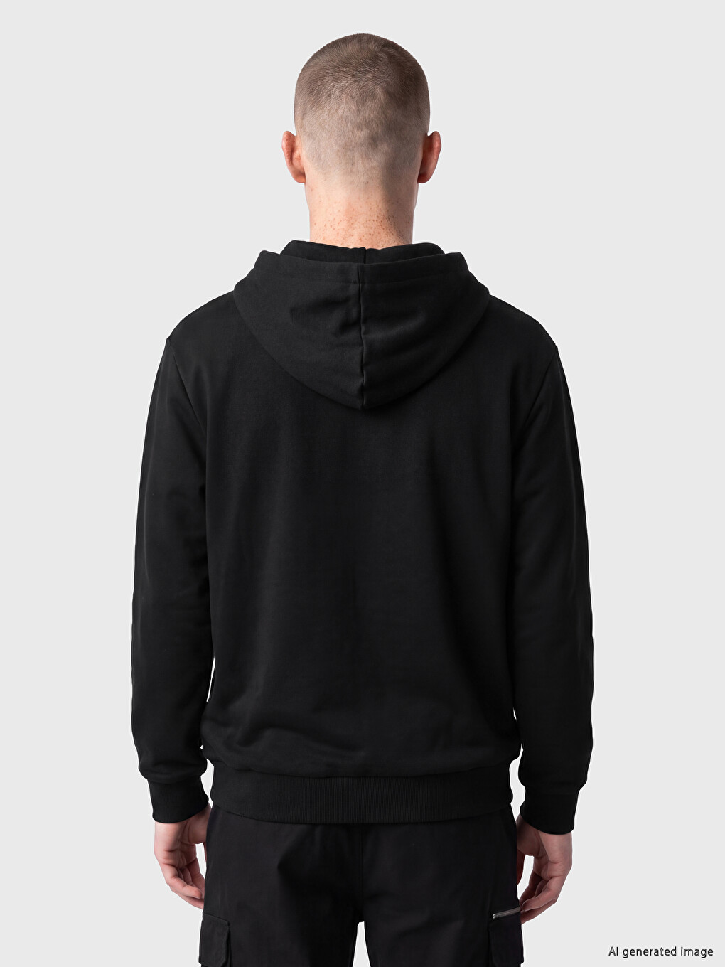 Siyah Brooklyn Baskılı Erkek Hoodie-3