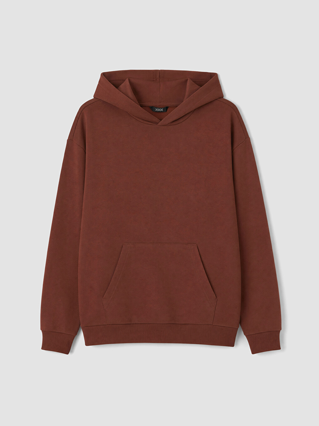Kahverengi Kanguru Cepli Erkek Hoodie-4