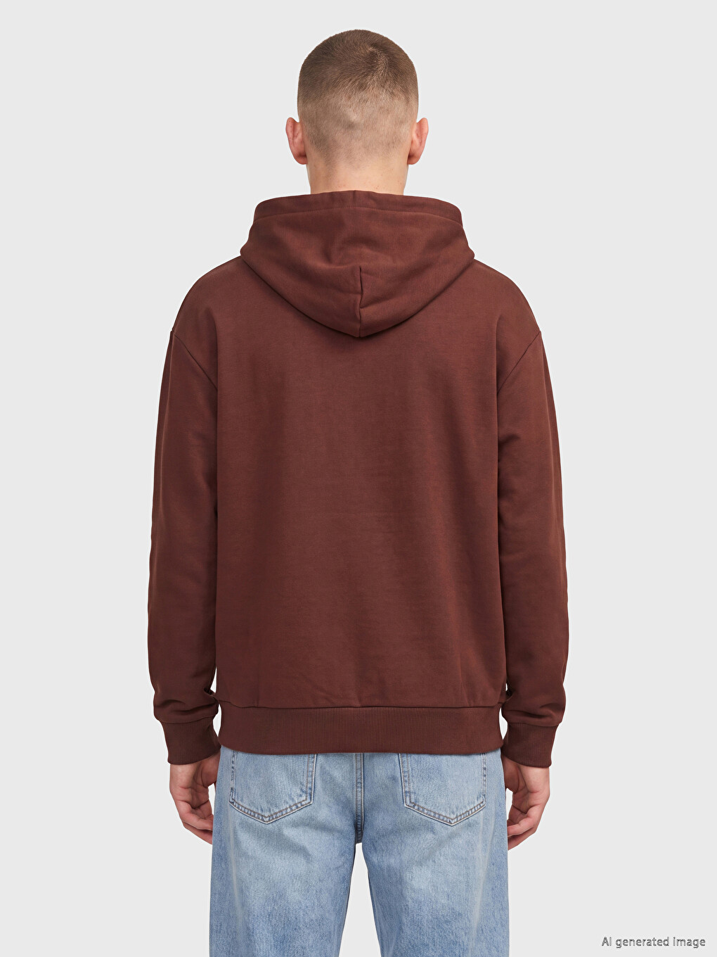 Kahverengi Kanguru Cepli Erkek Hoodie-3