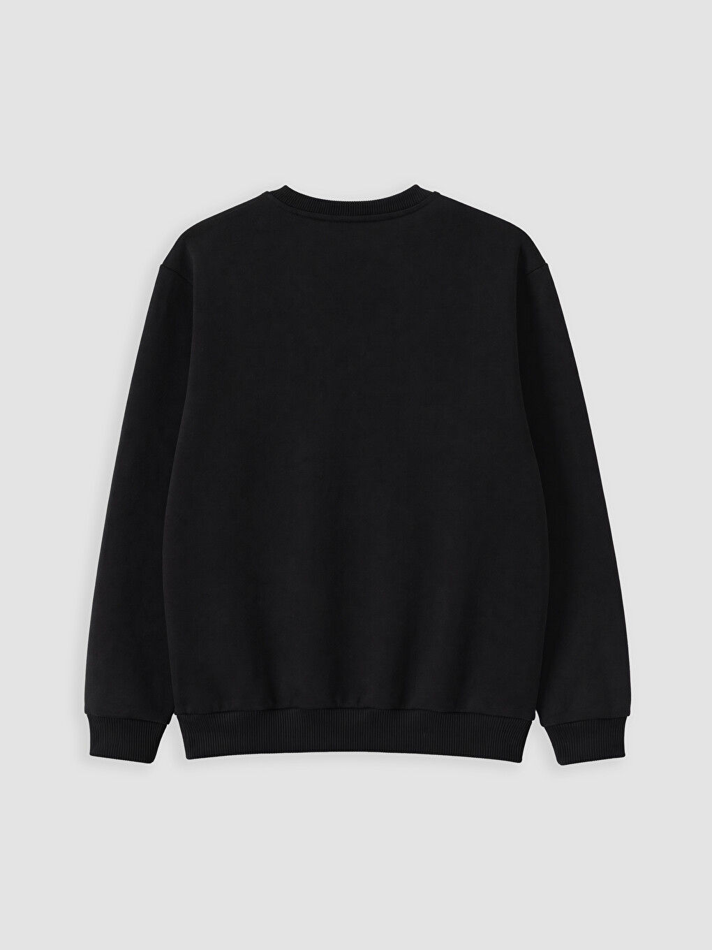 Siyah Bisiklet Yaka Michigan Baskılı Erkek Sweatshirt-6