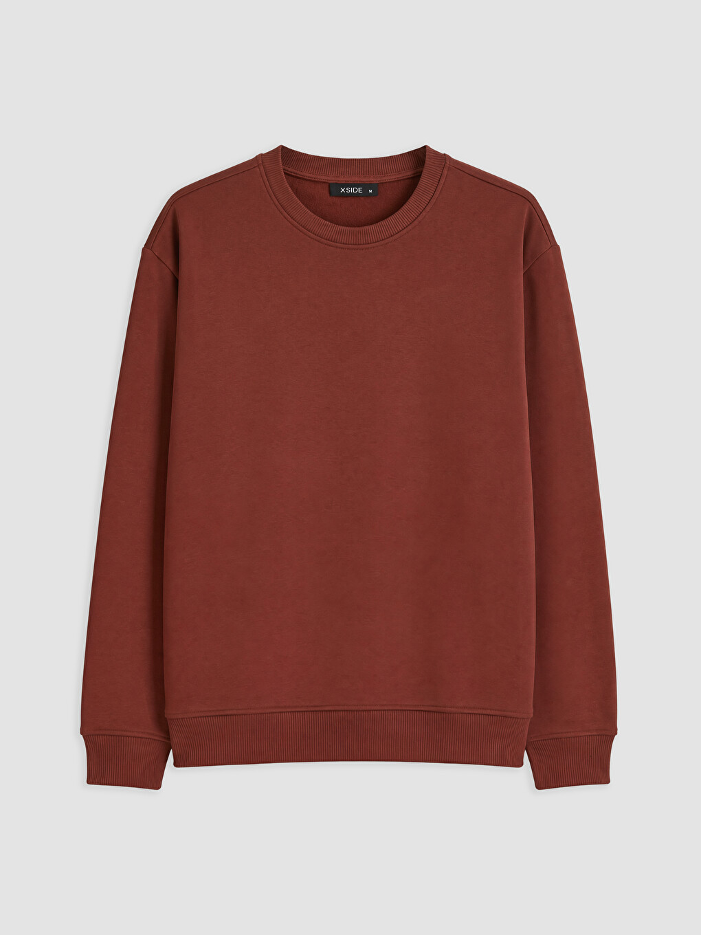 Kahverengi Bisiklet Yaka Erkek Sweatshirt-4